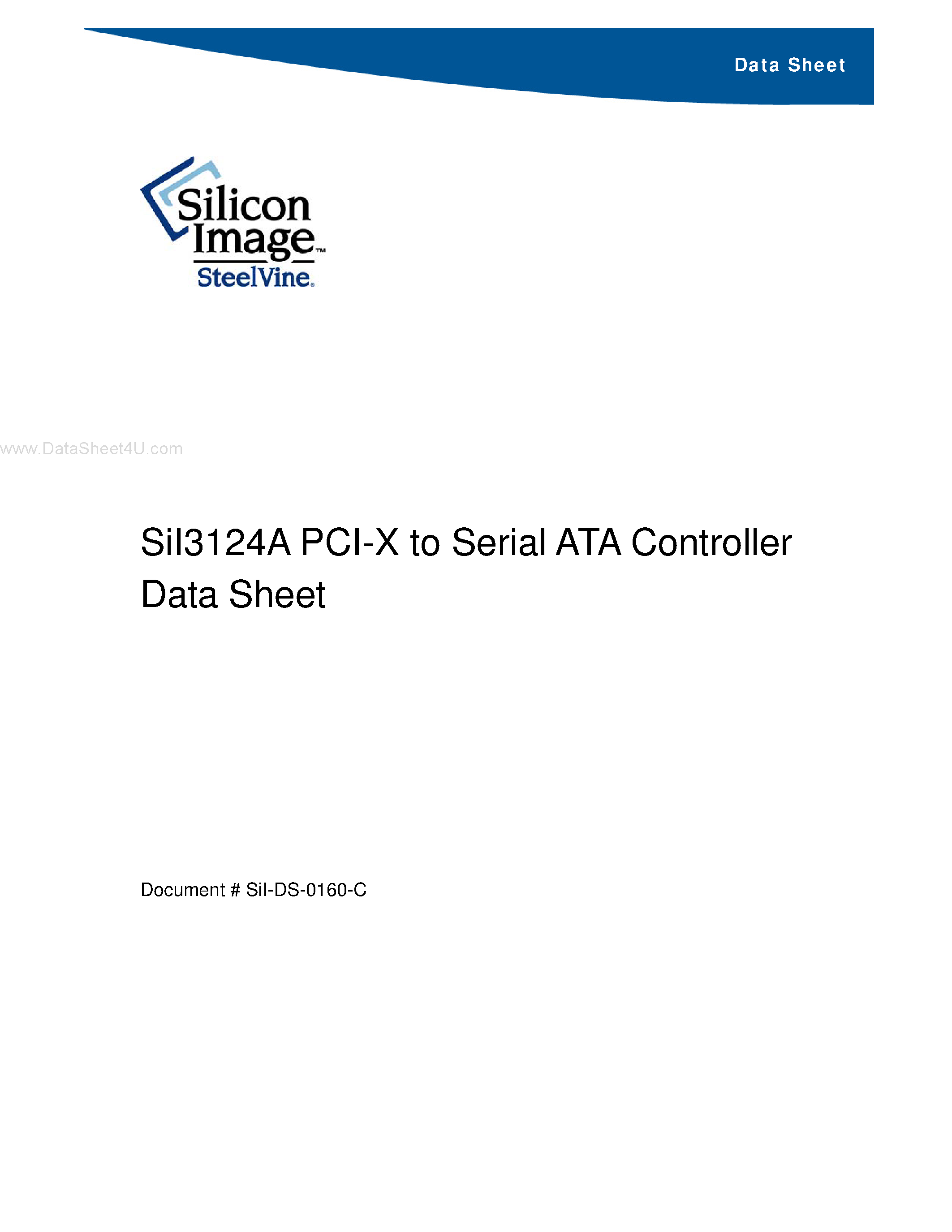 Даташит SII3124A - PCI-X to Serial ATA Controller страница 1