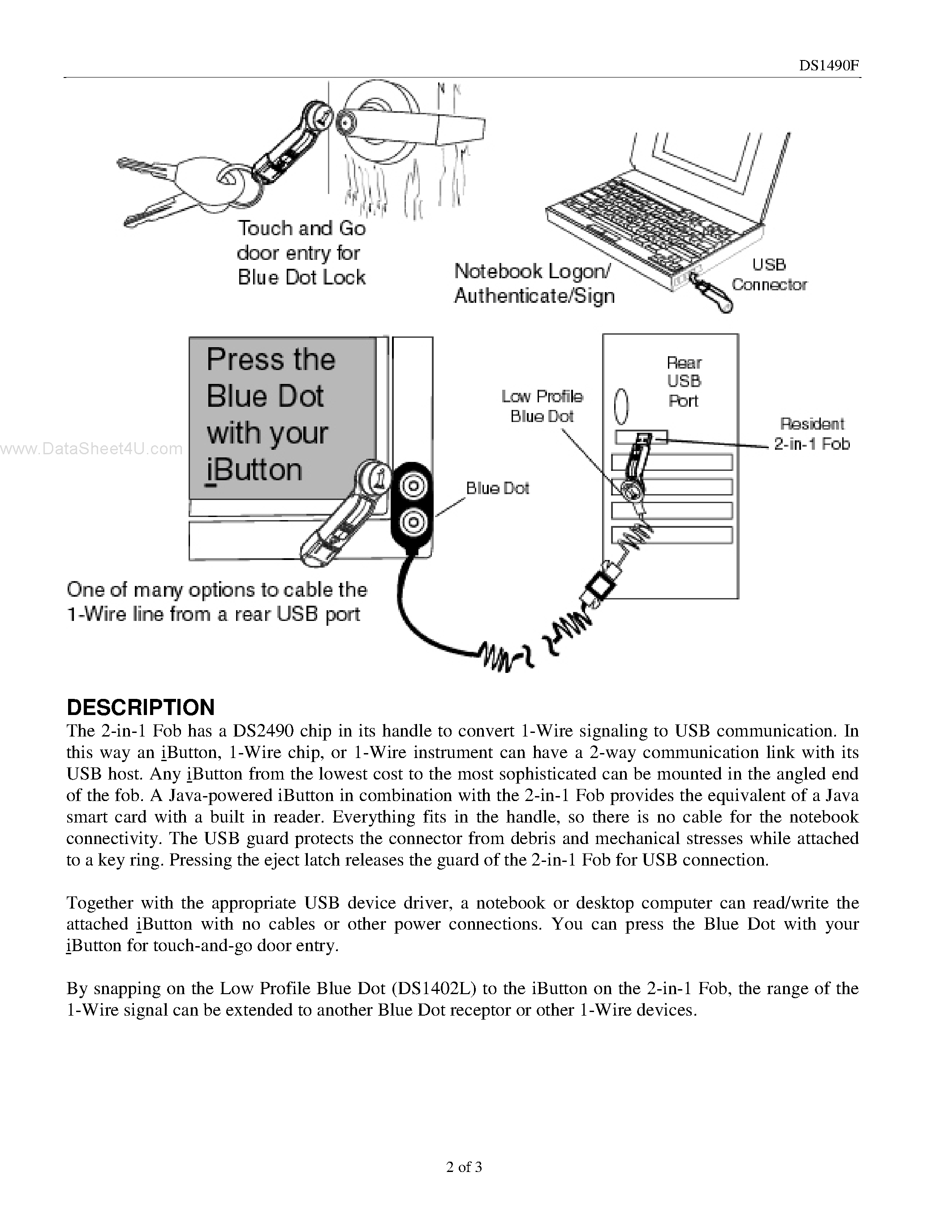 Datasheet DS1490F - 2-in-1 Fob page 2