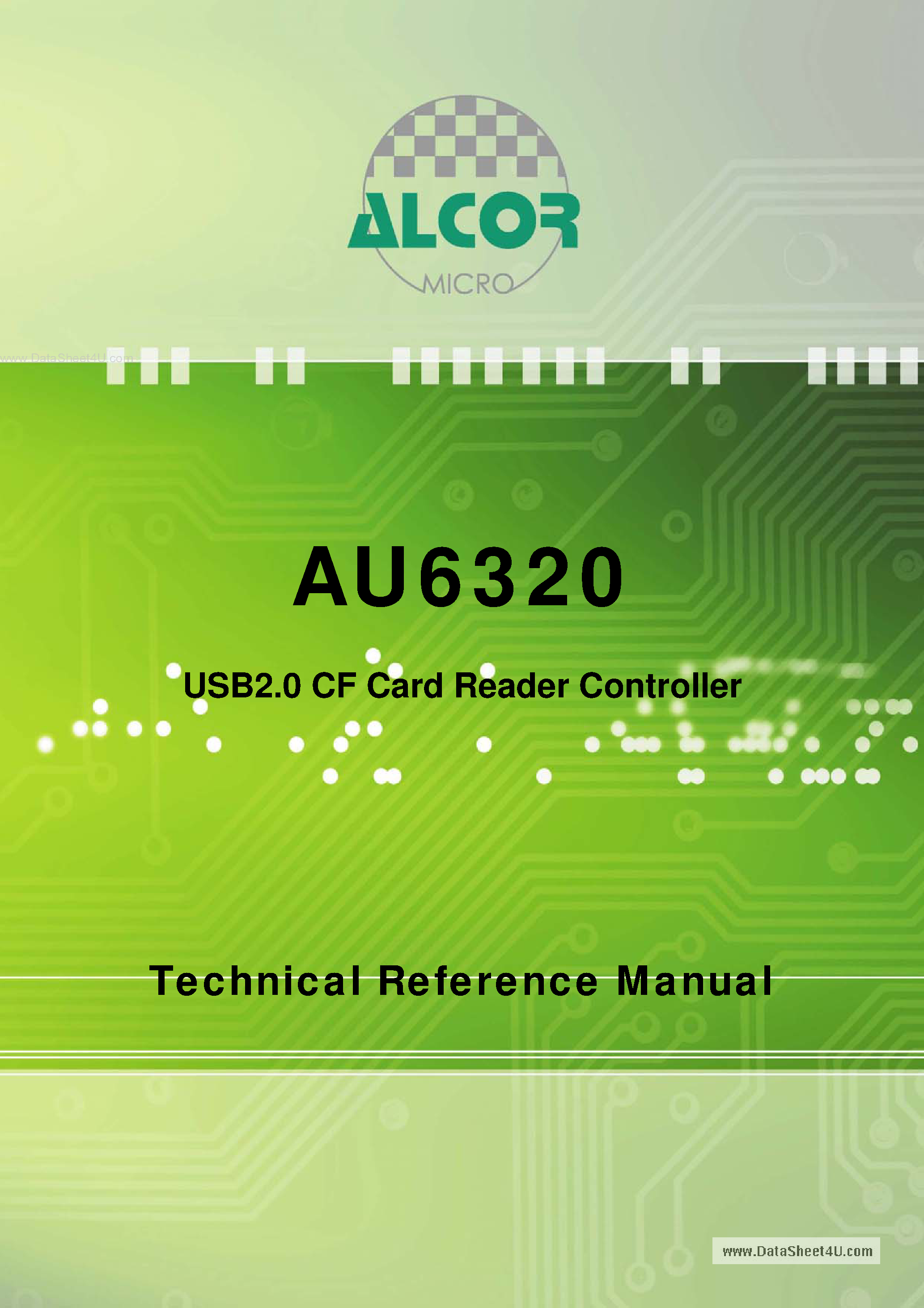 Datasheet AU6320 - USB2.0 CF Card Reader Controller page 1