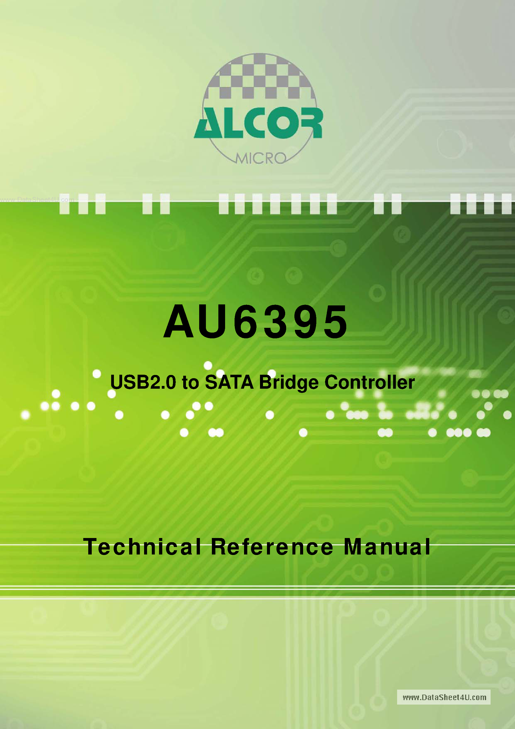 Datasheet AU6395 page 1 Datasheet AU6395 - USB2.0 to SATA Bridge Controller page 1