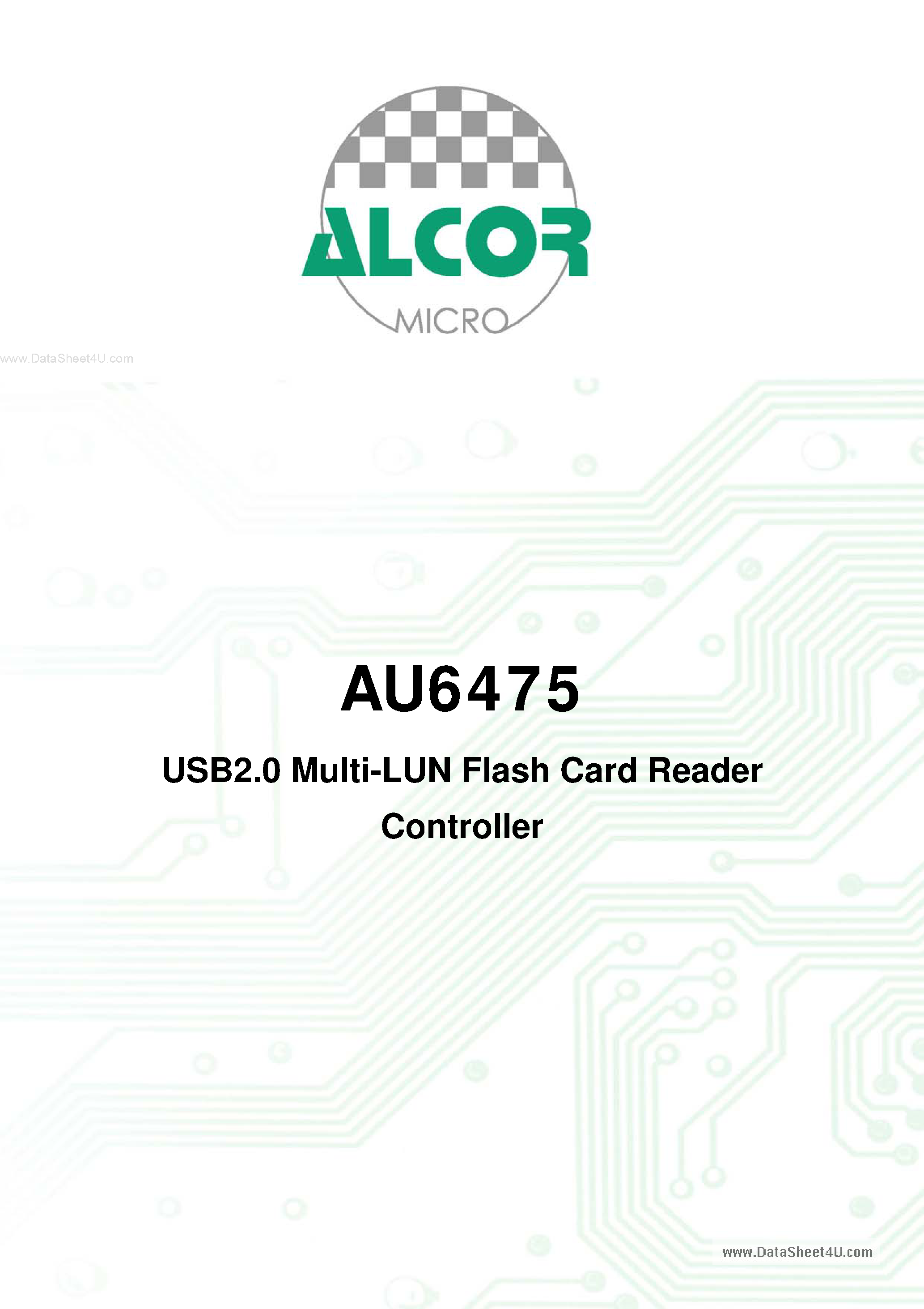 Datasheet AU6475 - USB2.0 Multi-LUN Flash Card Reader page 2