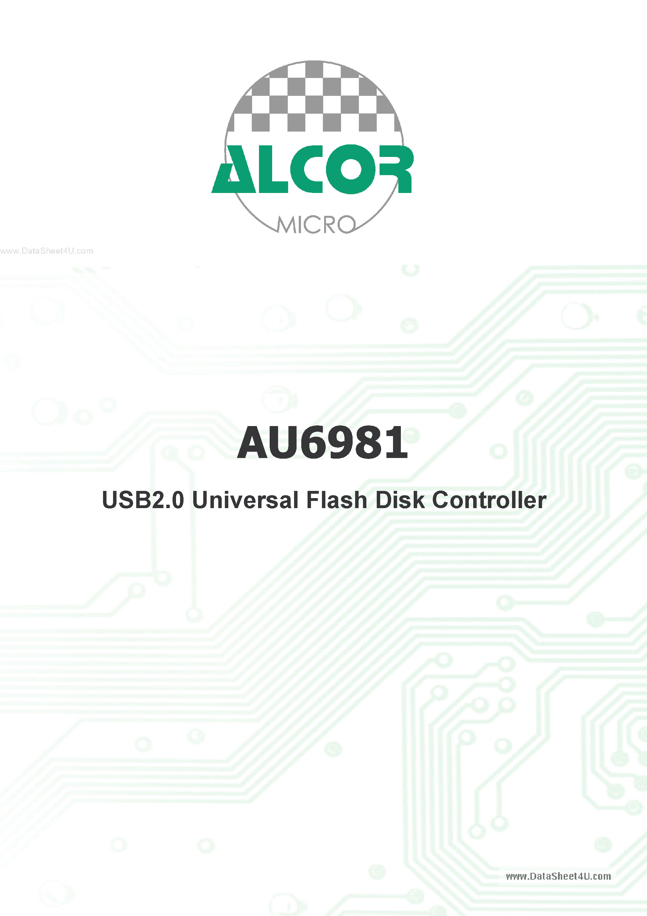 Datasheet AU6981 - Universal USB2.0 Flash Disk Controller page 2