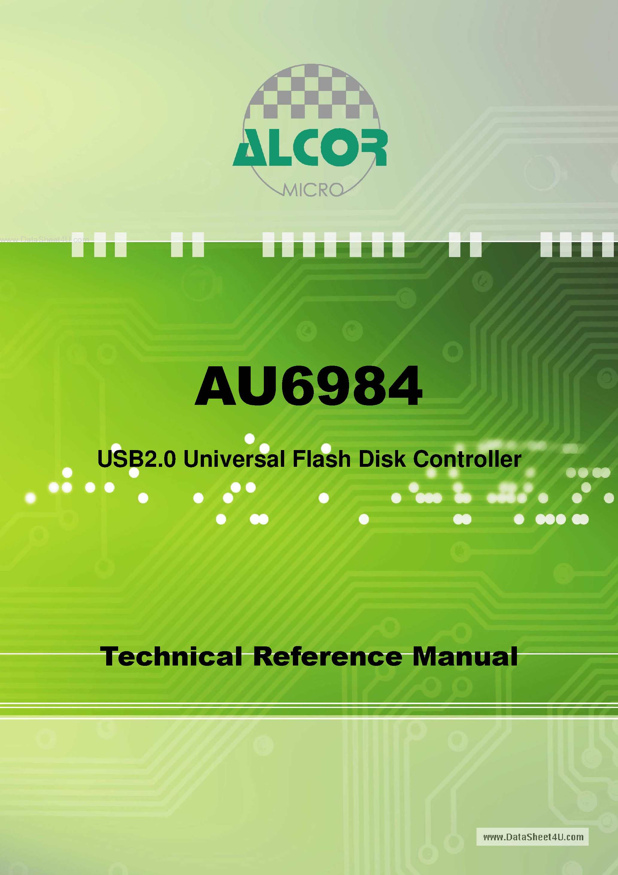 Datasheet AU6984 page 1 Datasheet AU6984 - USB2.0 Universal Flash Disk Controller page 1