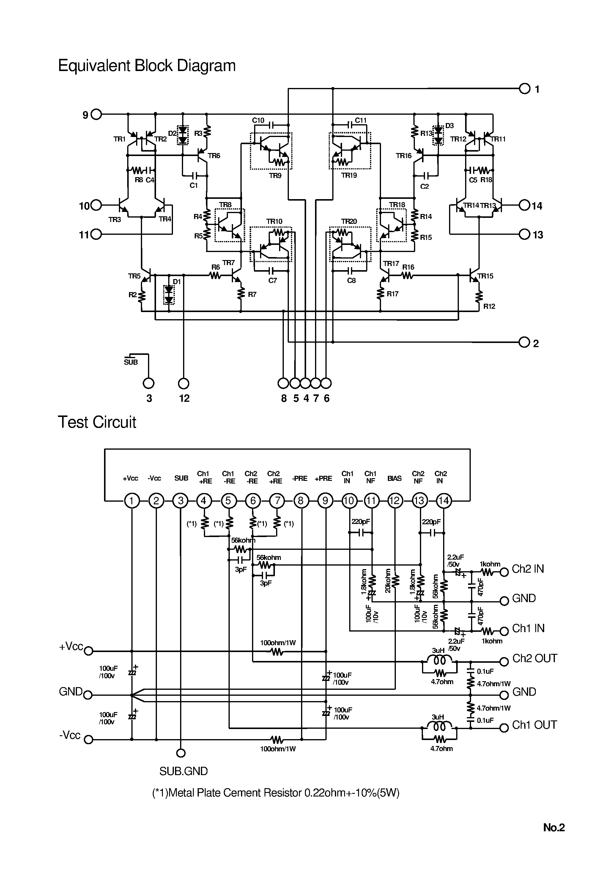Даташит на микросхему STK-442-110 страница 2 Даташит STK-442-110 - 14 Pin / Class AB 2 Channels AF Power Amplifier страница 2