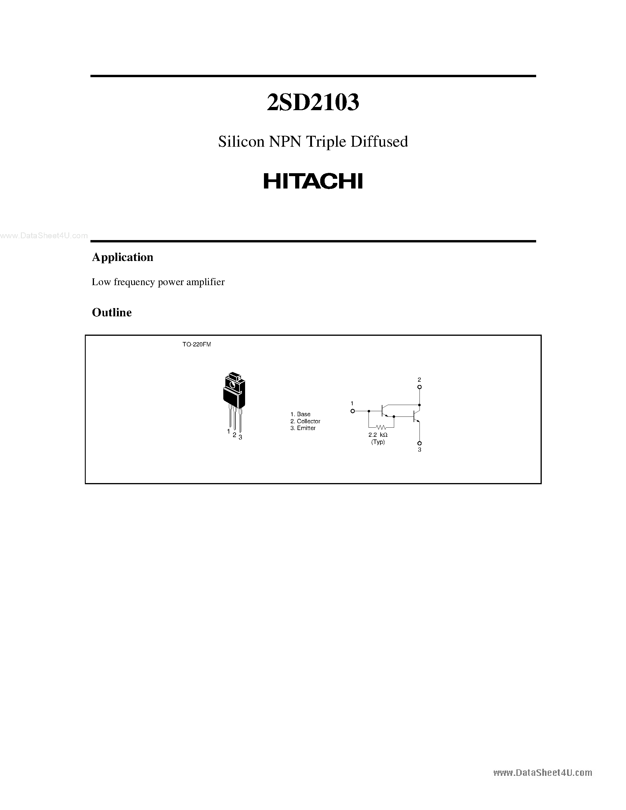 Даташит на микросхему D2103 страница 1 Даташит D2103 - Search -----> 2SD2103 страница 1