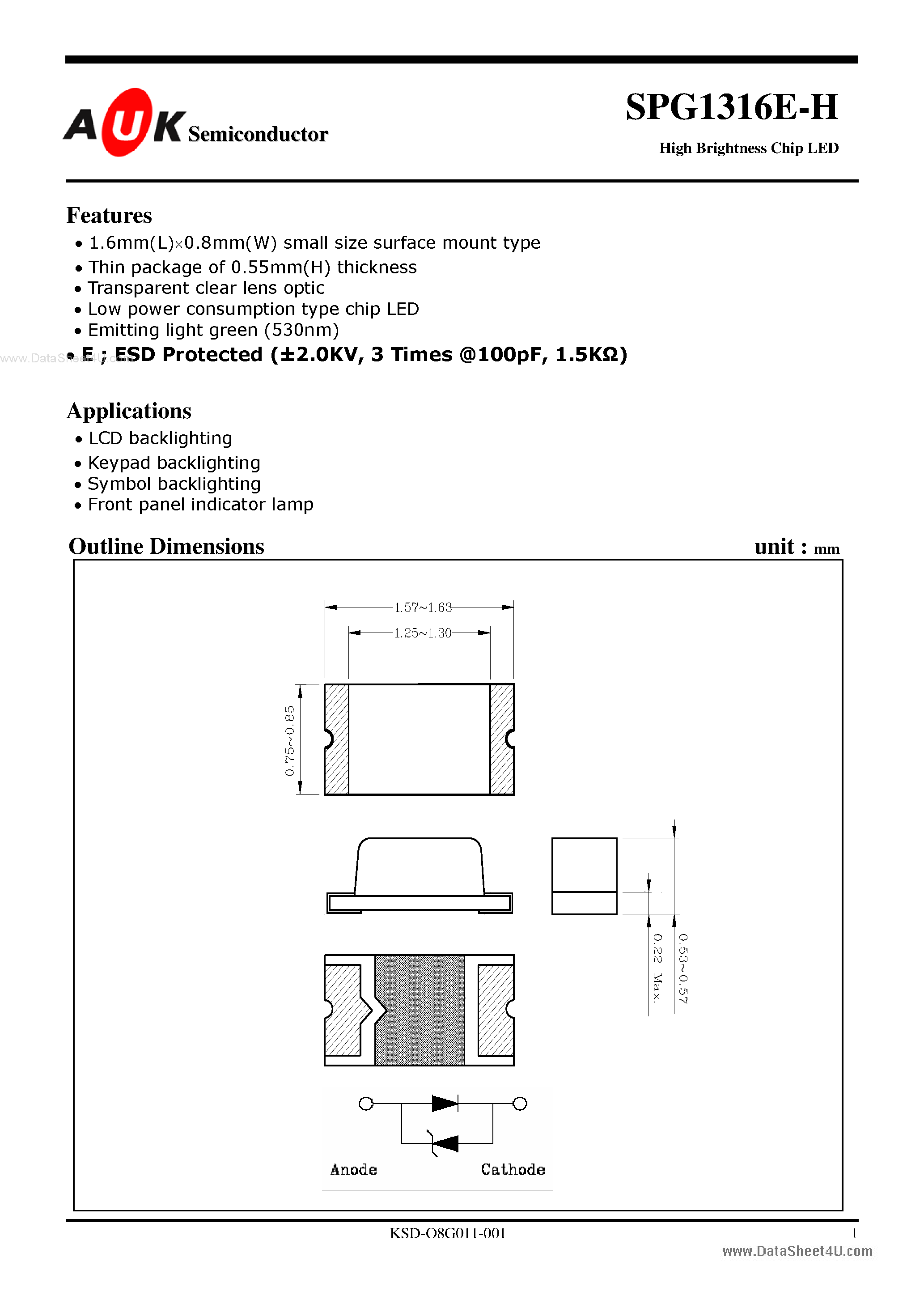Datasheet SPG1316E-H - page 1