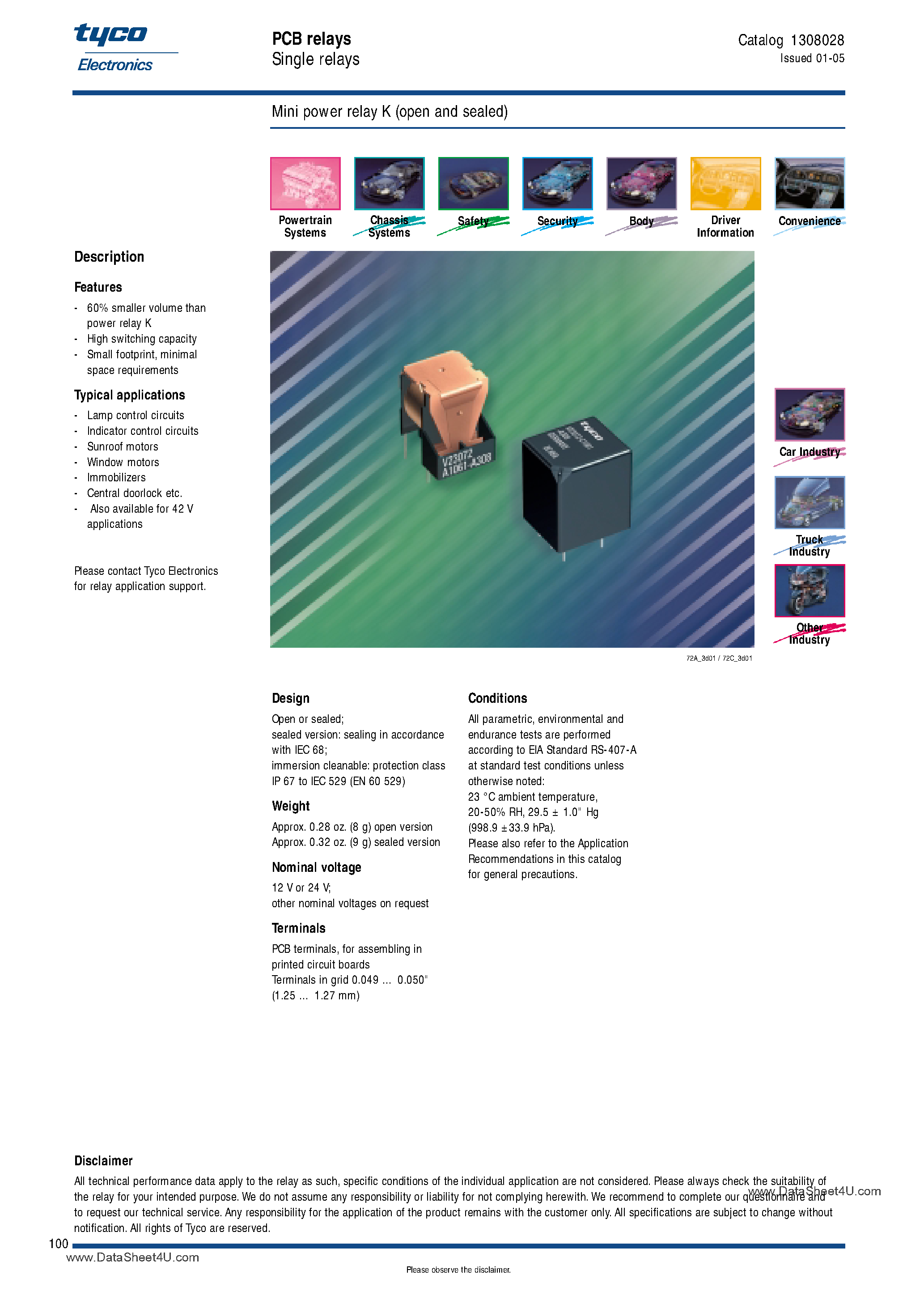 Datasheet V23072-C1061-A30x - PCB Relays page 1