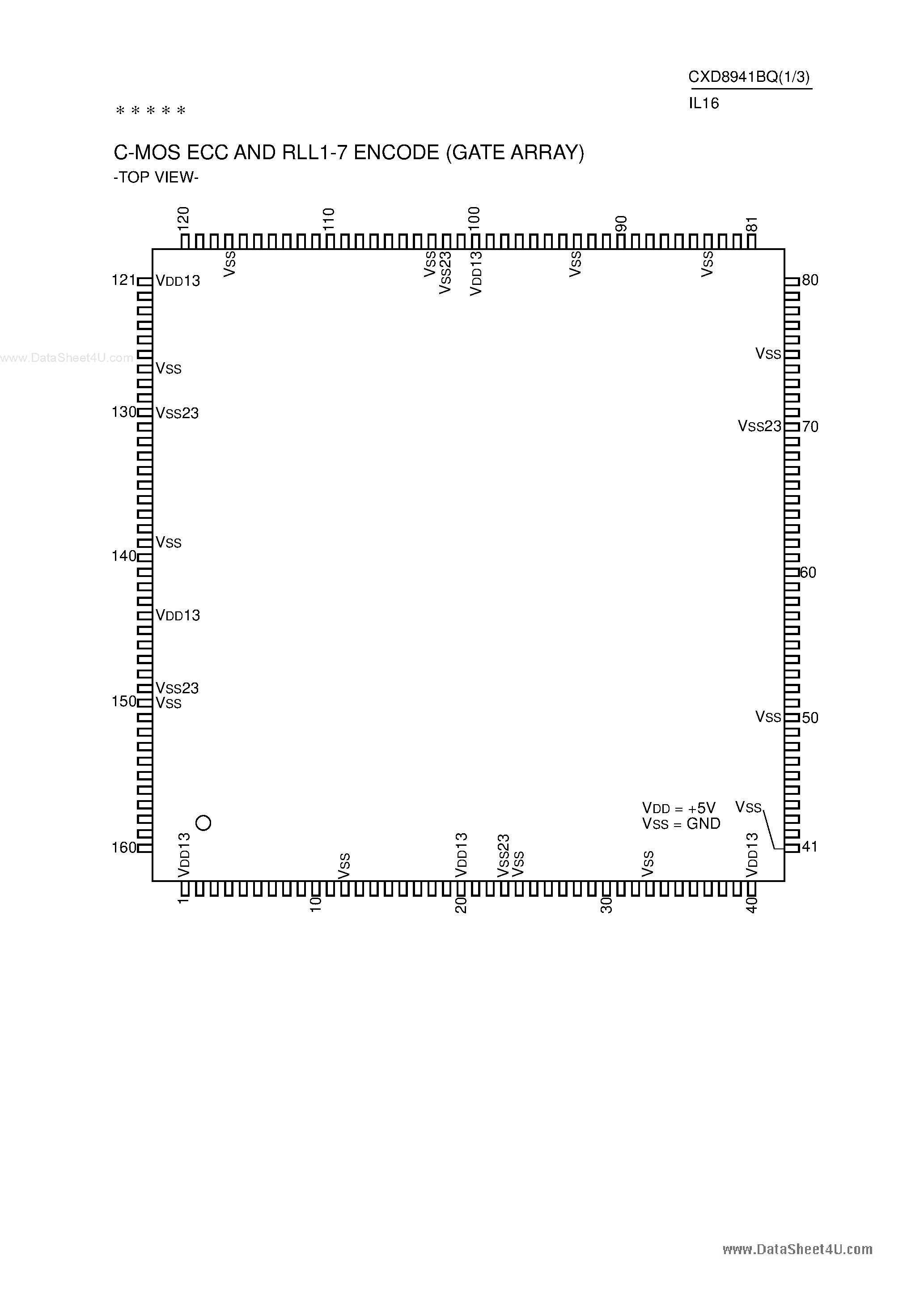 Datasheet CXD8941BQ - CMOS ECC and RLL 1-7 Encoder page 1