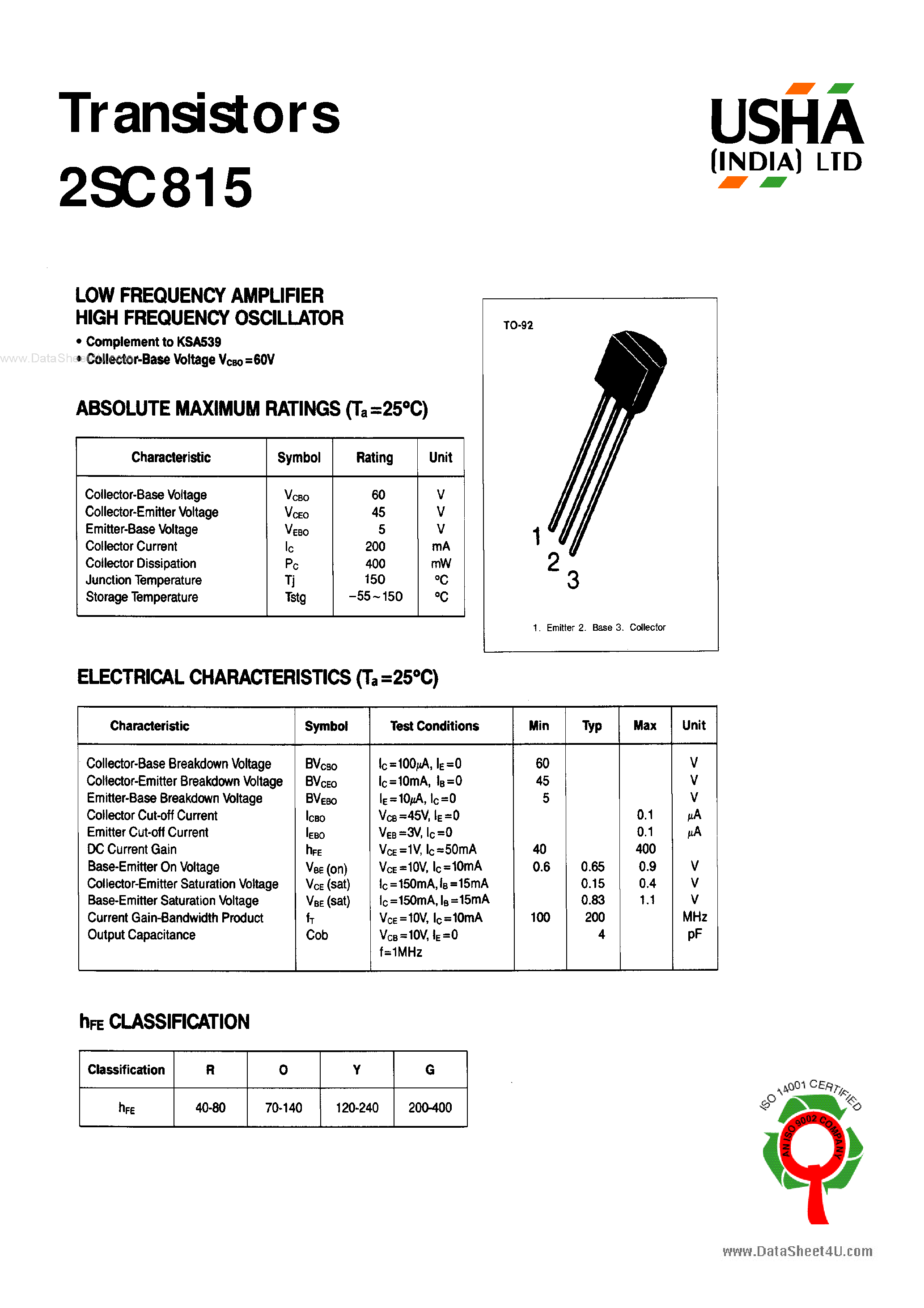 Даташит на микросхему C815 страница 1 Даташит C815 - Search -----> 2SC815 страница 1