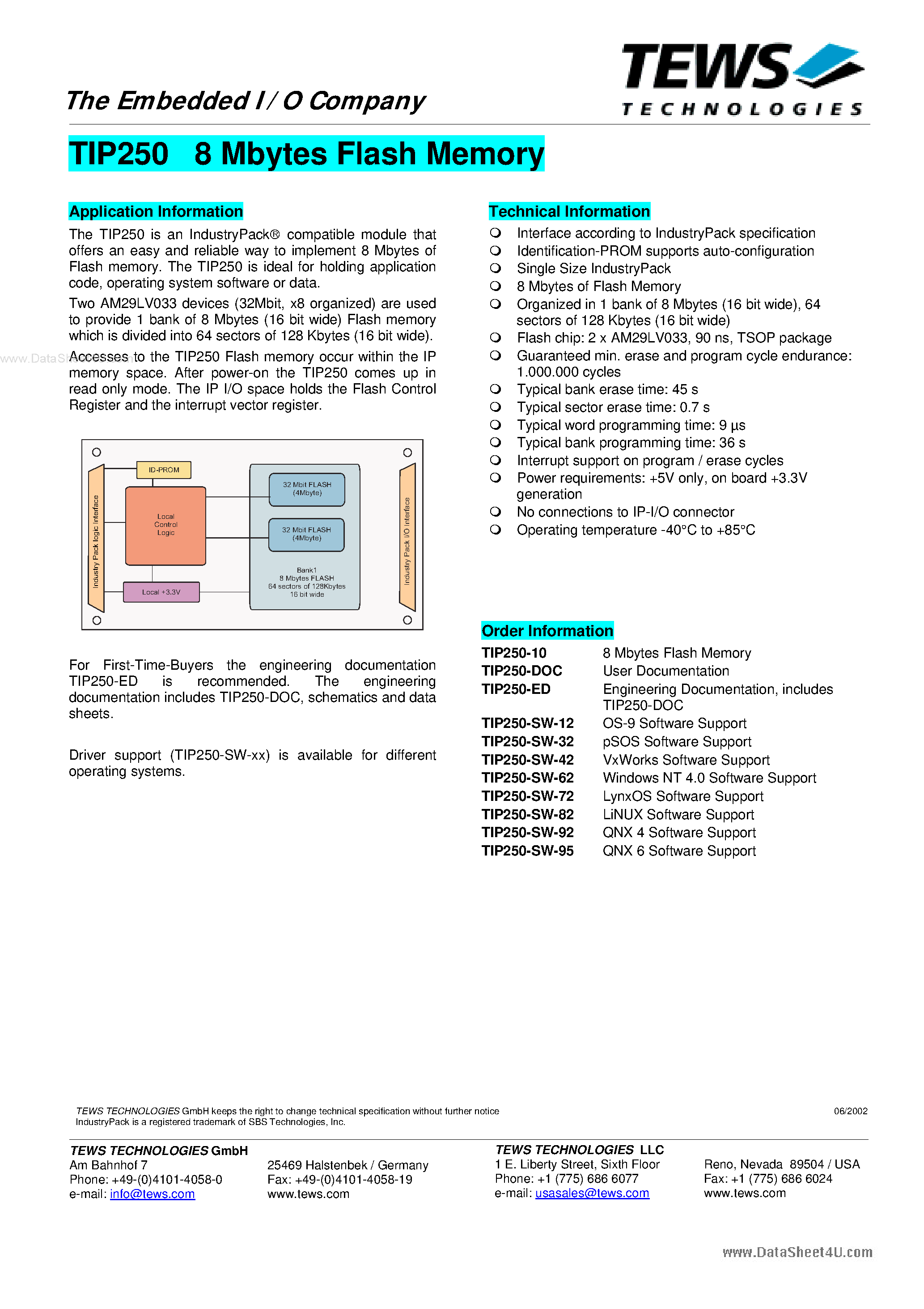 Даташит TIP250 - 8-Mbytes Flash Memory страница 1