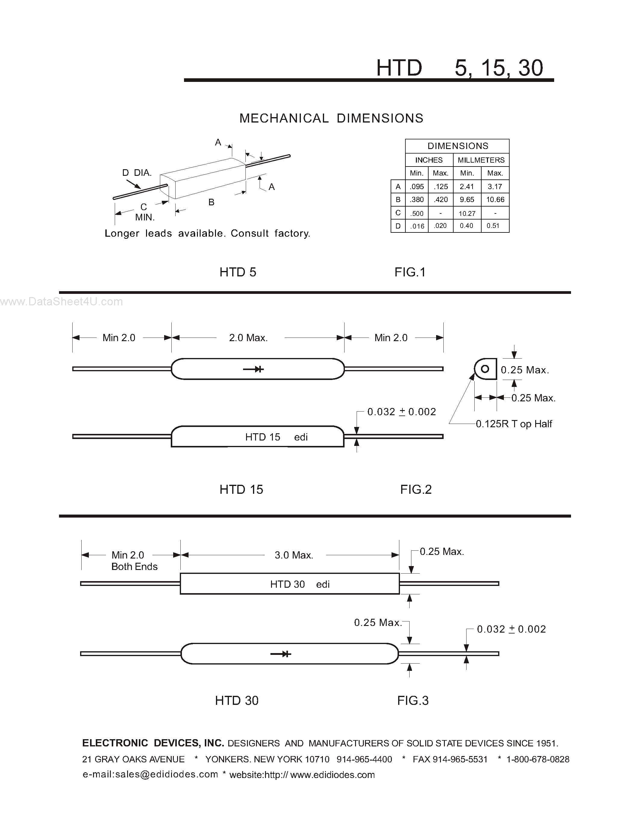 Datasheet HTD15 - (HTDxx) Operation High Voltage Rectifier Assemblies page 2