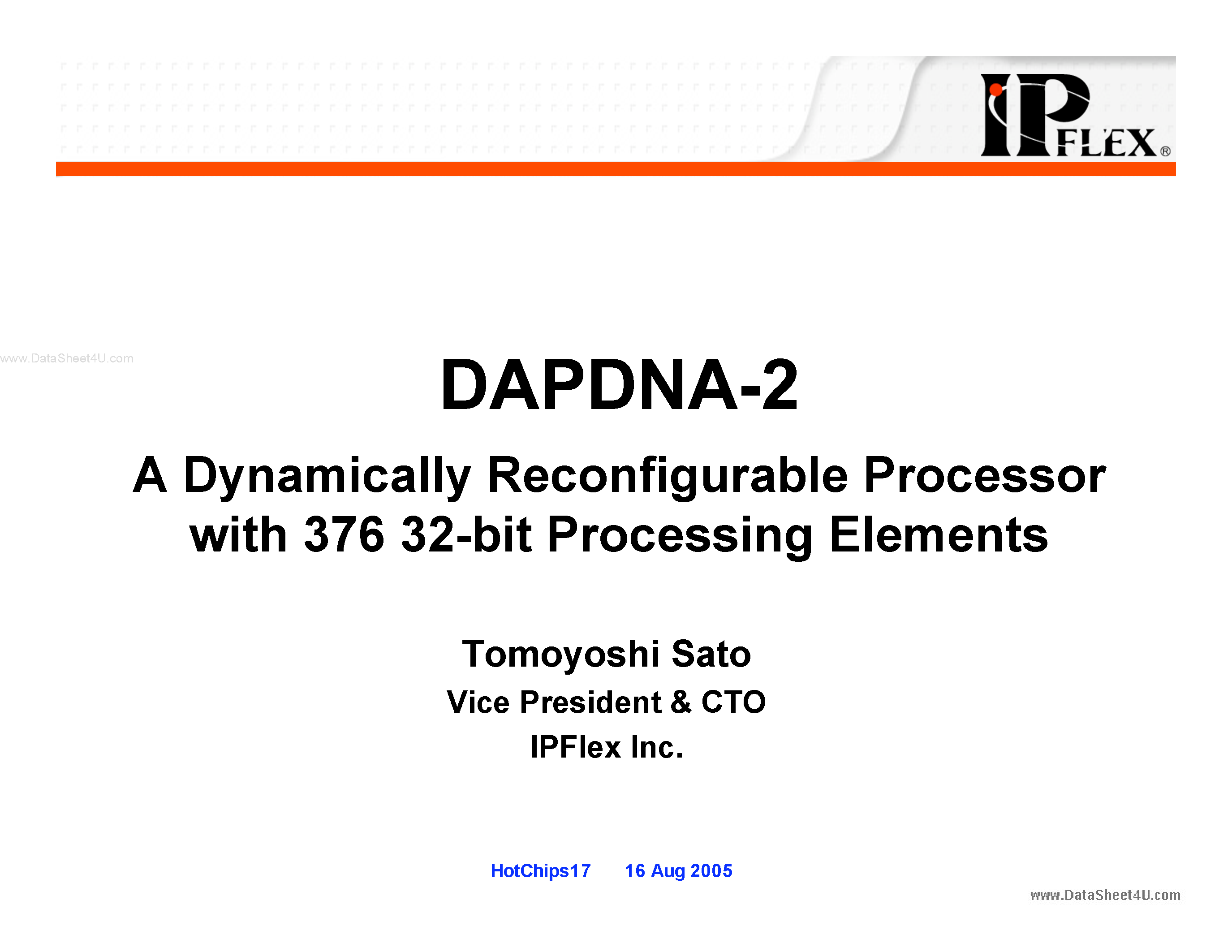 Datasheet DAPDNA-2 - Dynamically Reconfigurable Processor page 1