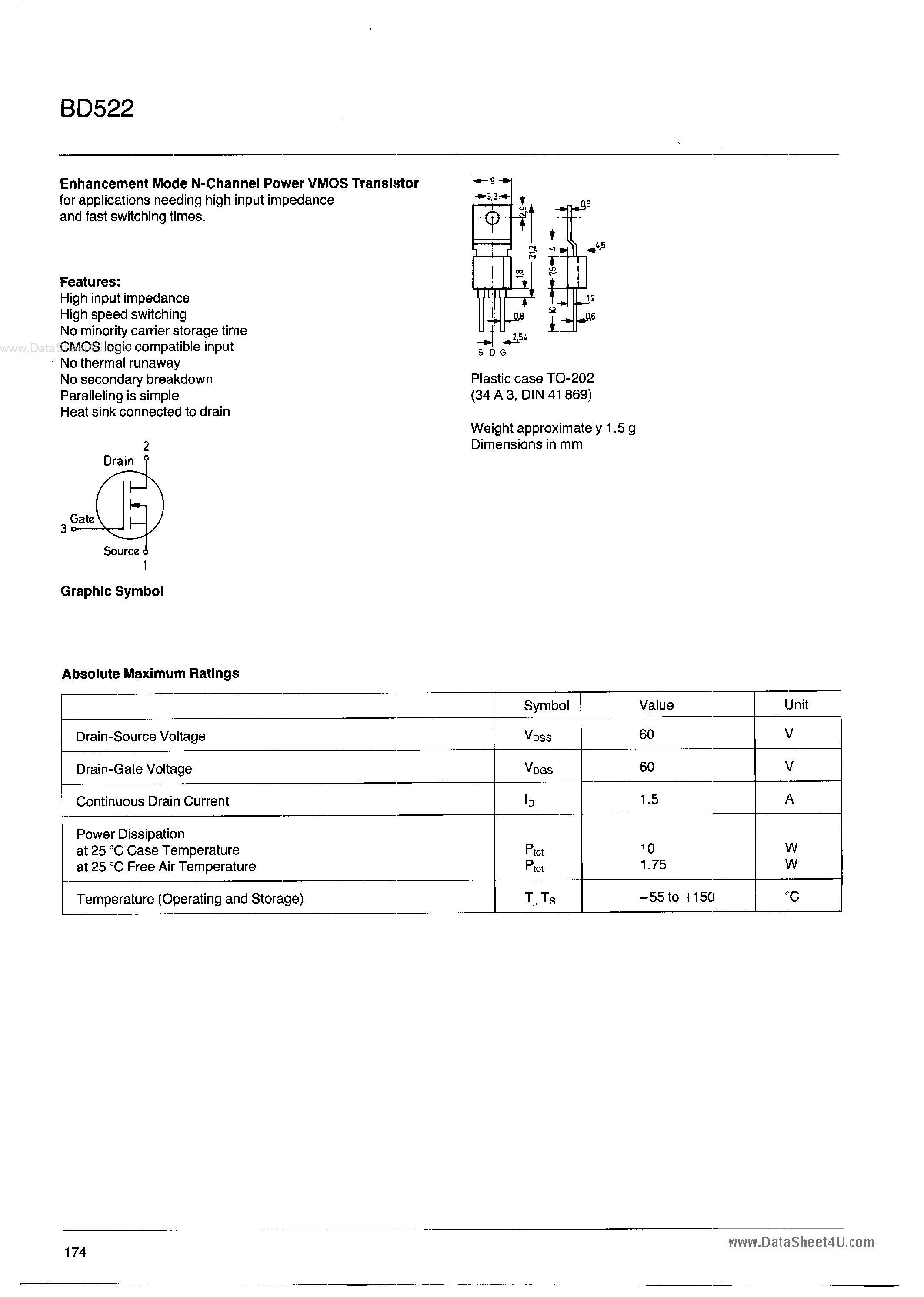 Даташит BD522 - Transistors страница 1