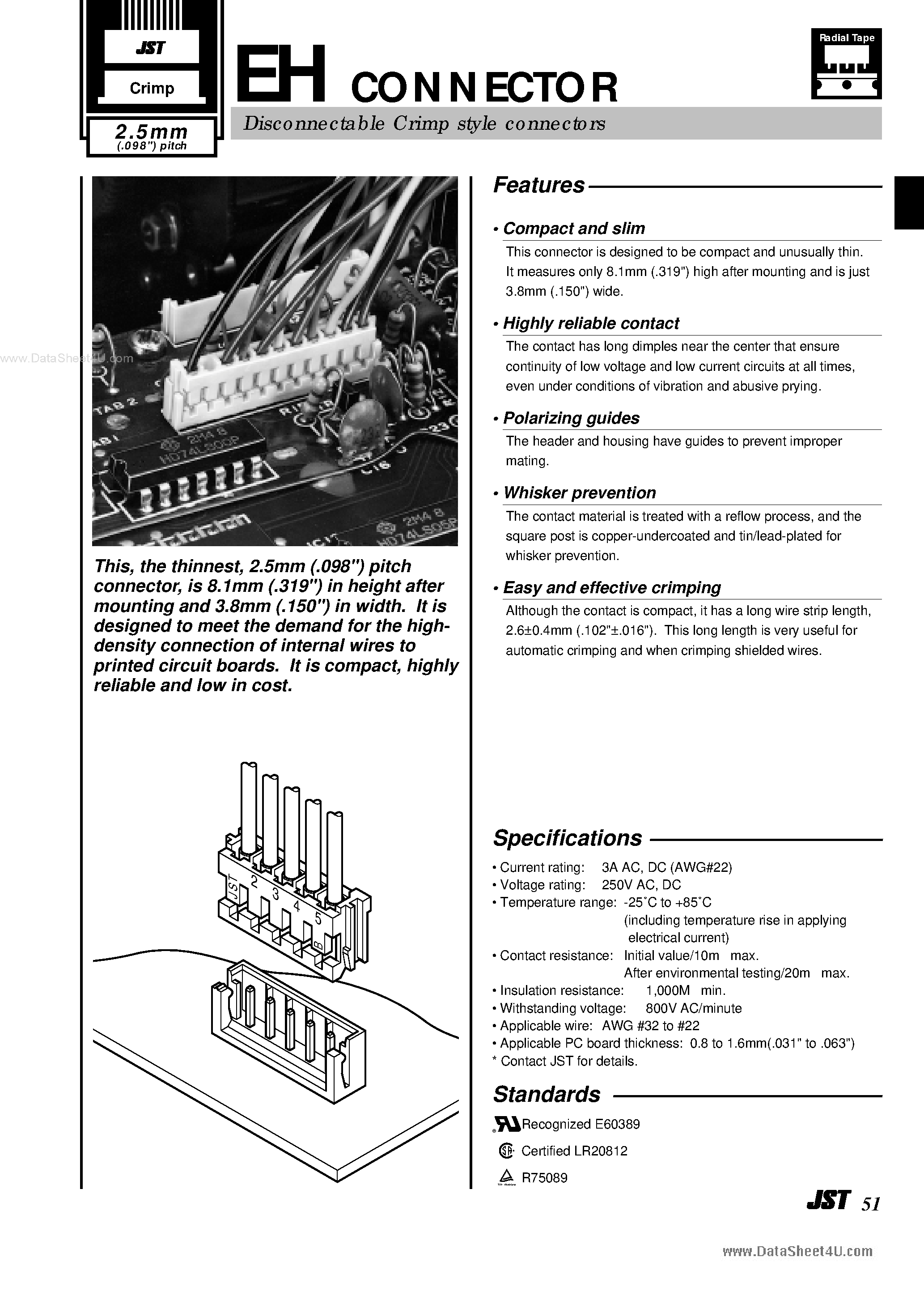 Datasheet B12B-EH-A page 1 Datasheet B12B-EH-A - Disconnectable Crimp style connectors page 1