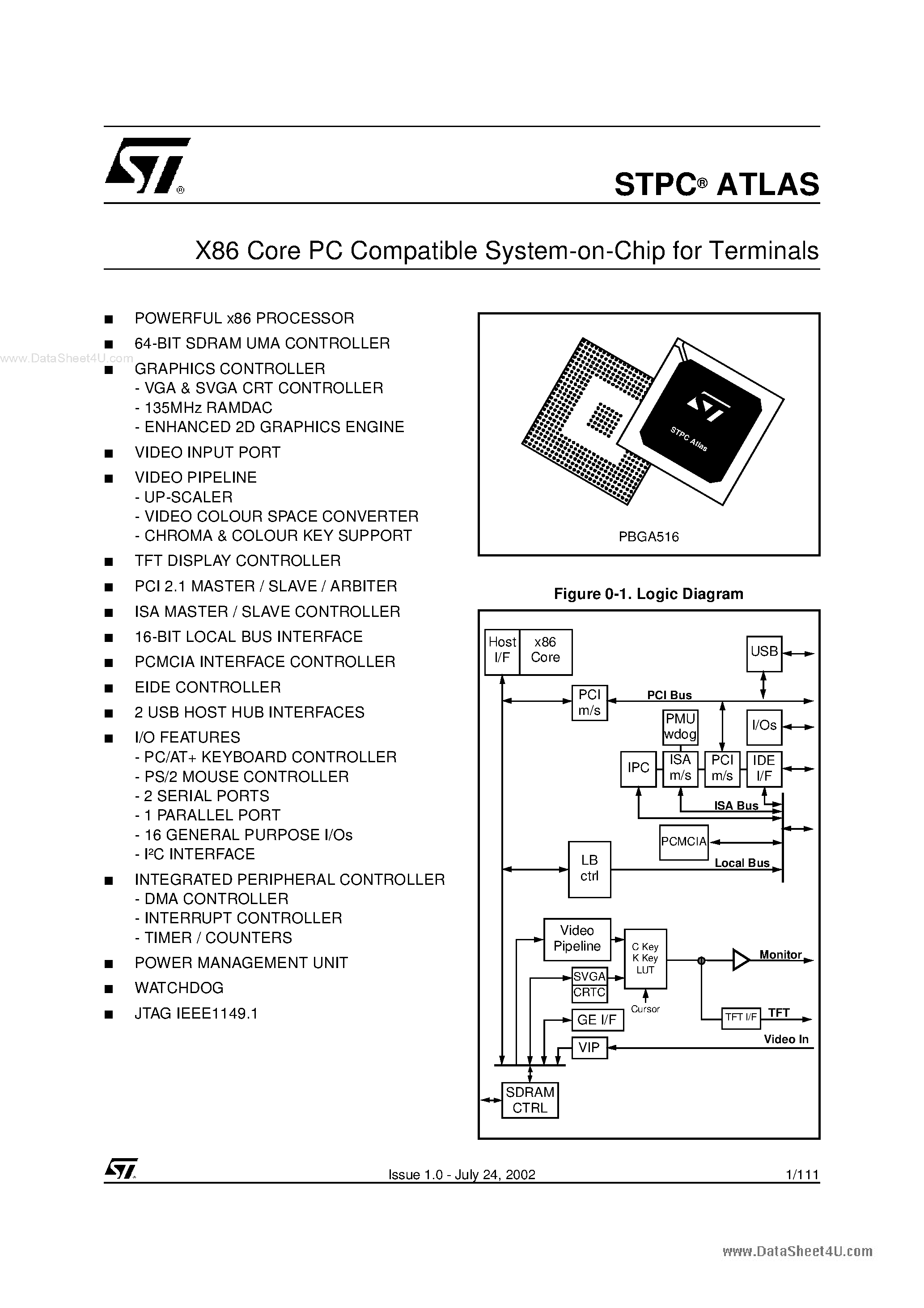 Datasheet STPC page 1 Datasheet STPC - X86 Core PC Compatible System-on-Chip page 1