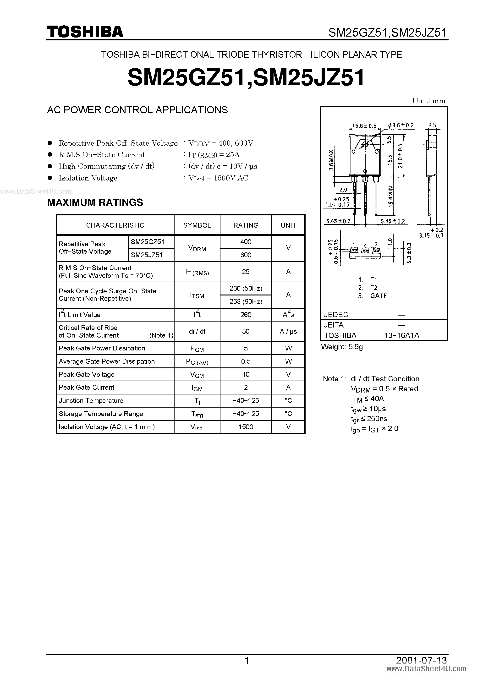 Datasheet M25JZ51 page 1 Datasheet M25JZ51 - Search -----> SM25JZ51 page 1