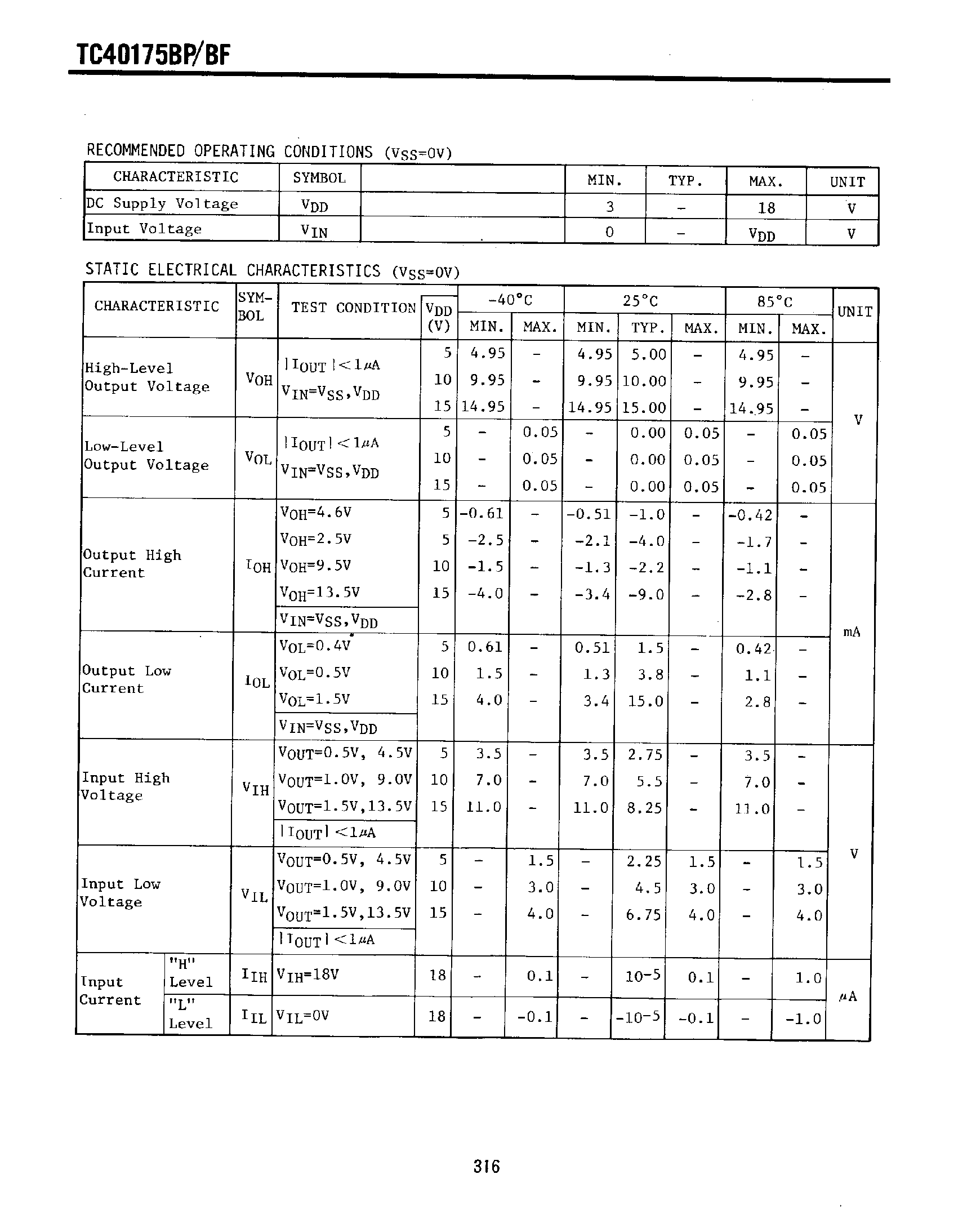 Datasheet TC40175 page 2 Datasheet TC40175 - CMOS Digital Integrated Circuit / Silicon Monolithic page 2
