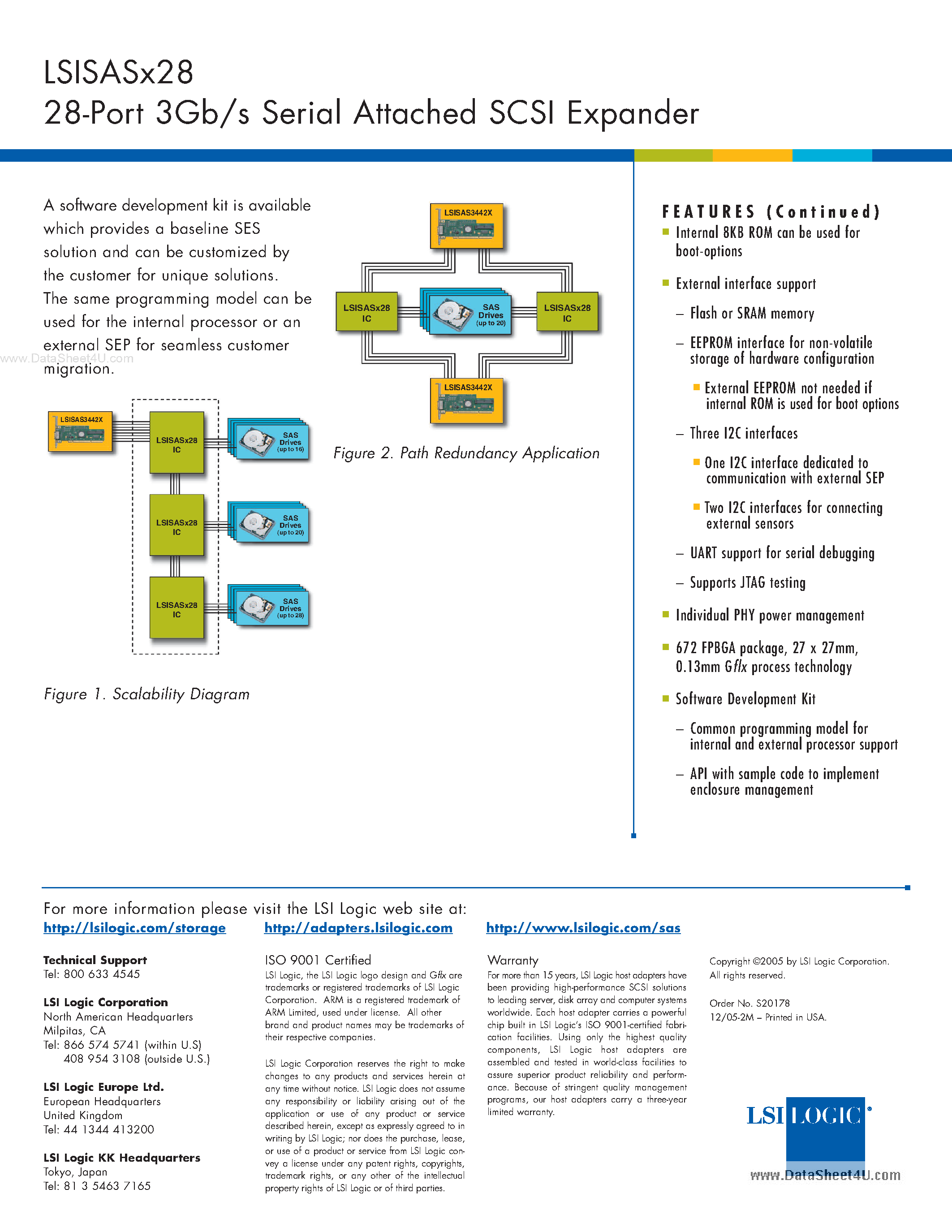 Datasheet LSISASX28 - 28-Port 3Gb/s Serial Attached SCSI Expander page 2