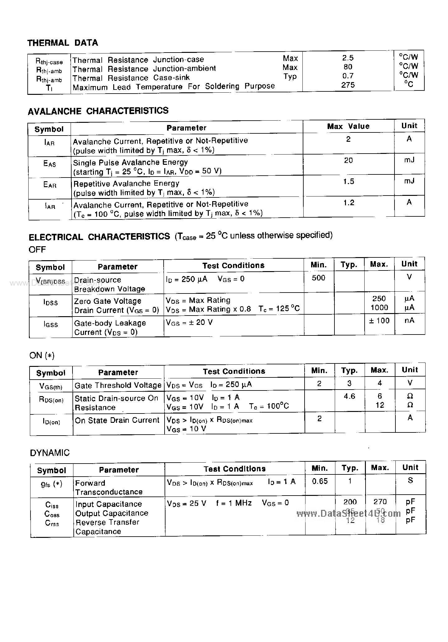 Datasheet K2N50 - Search -----> STK2N50 page 2