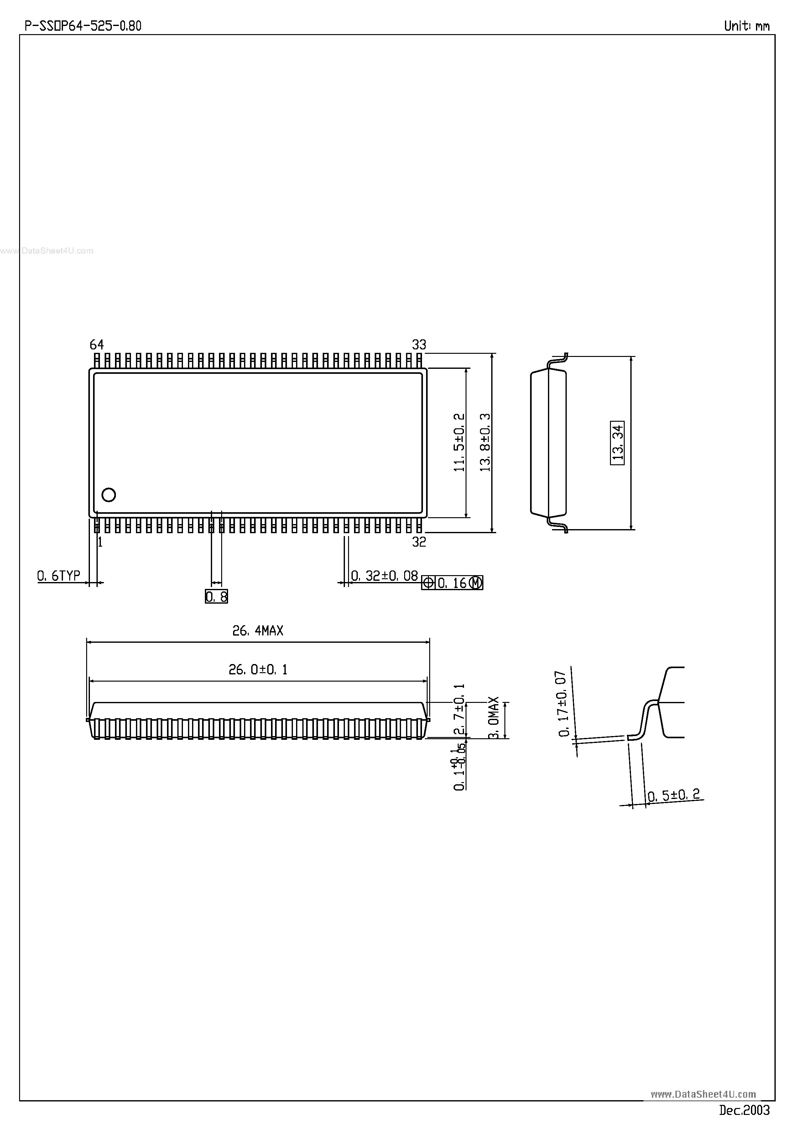 Даташит на микросхему SSOP64-525-0.80 страница 1 Даташит SSOP64-525-0.80 - PLASTIC SOP страница 1