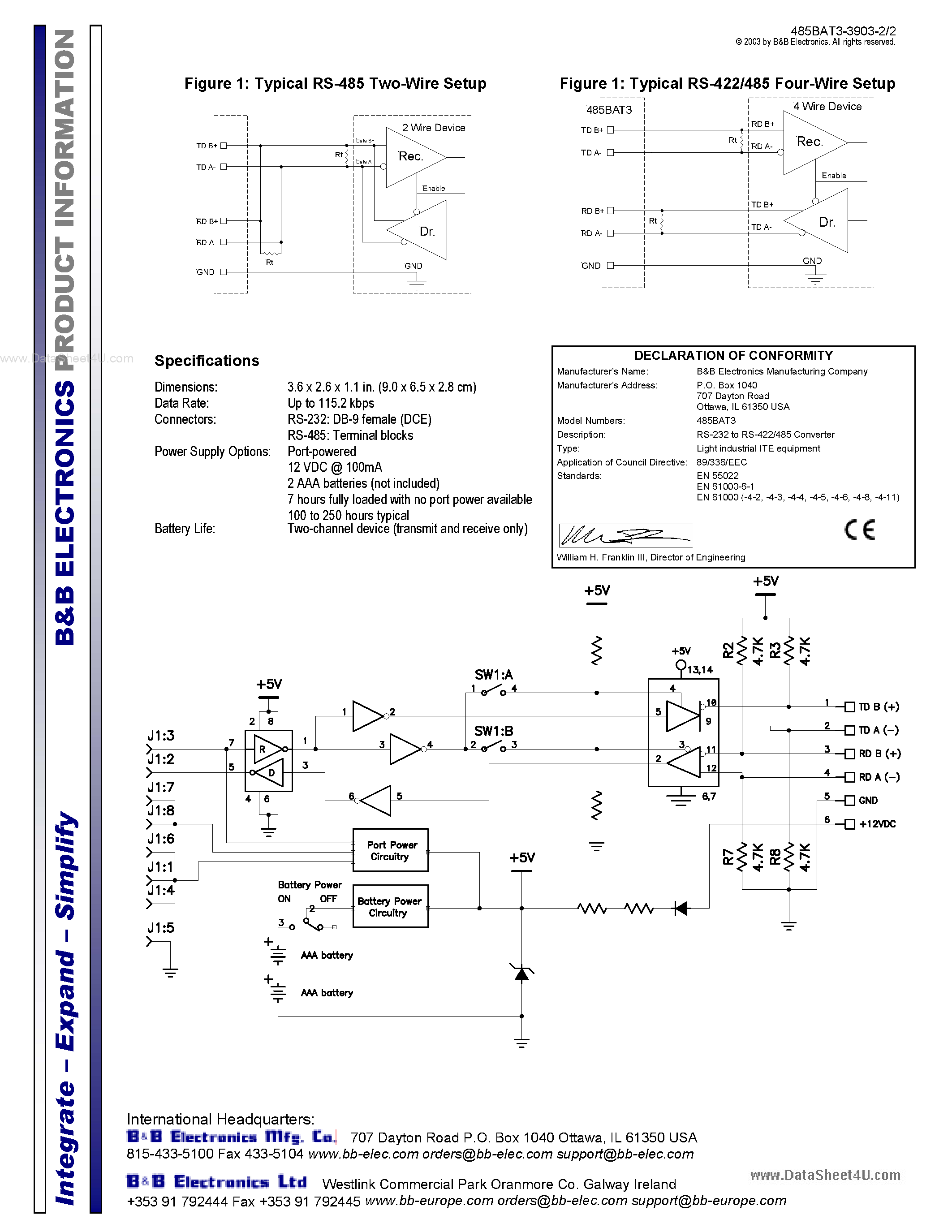 Datasheet RS-232 - Battery Powered Converter CE page 2