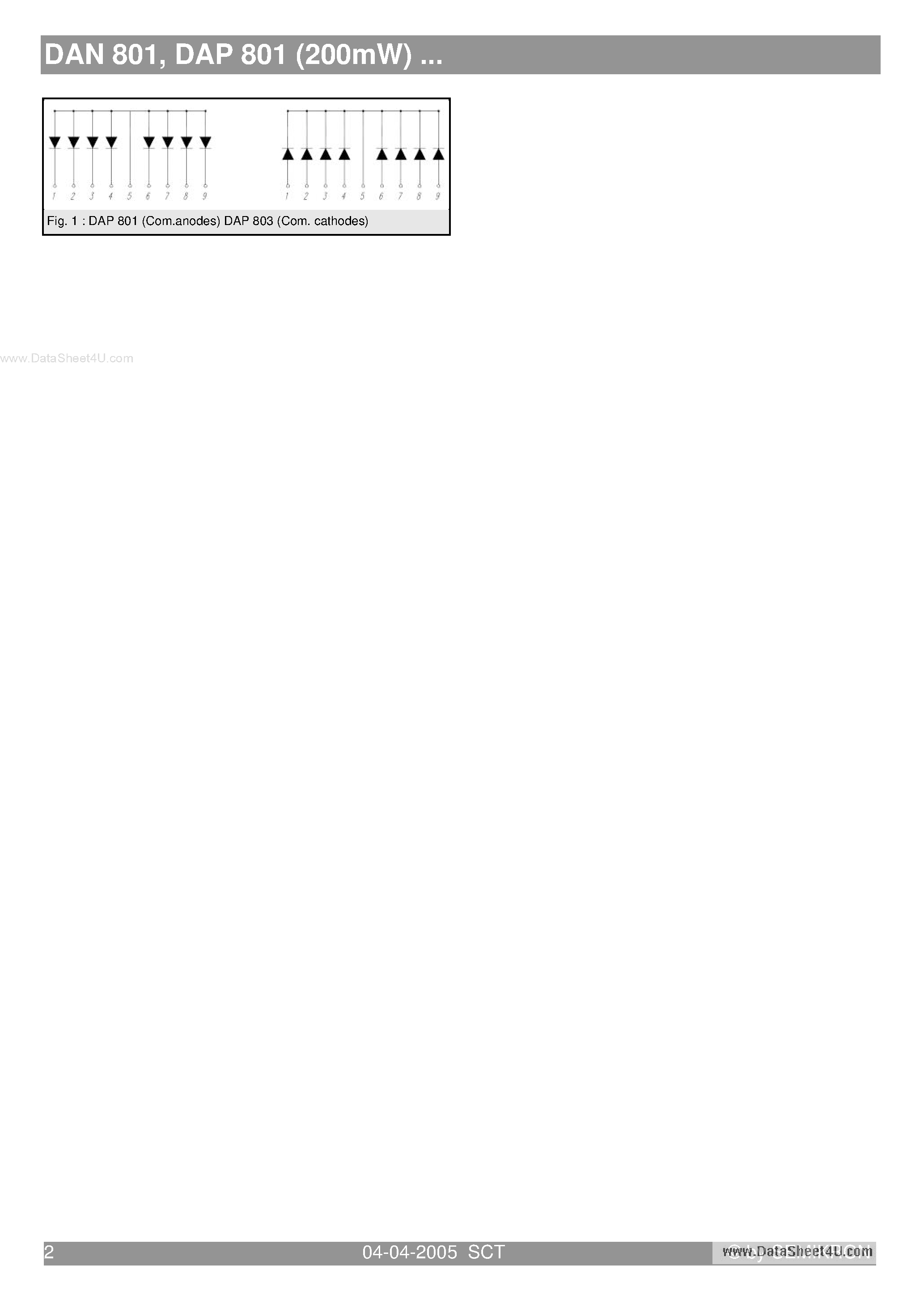 Datasheet DAP801 - Silicon rectifiers arrays page 2