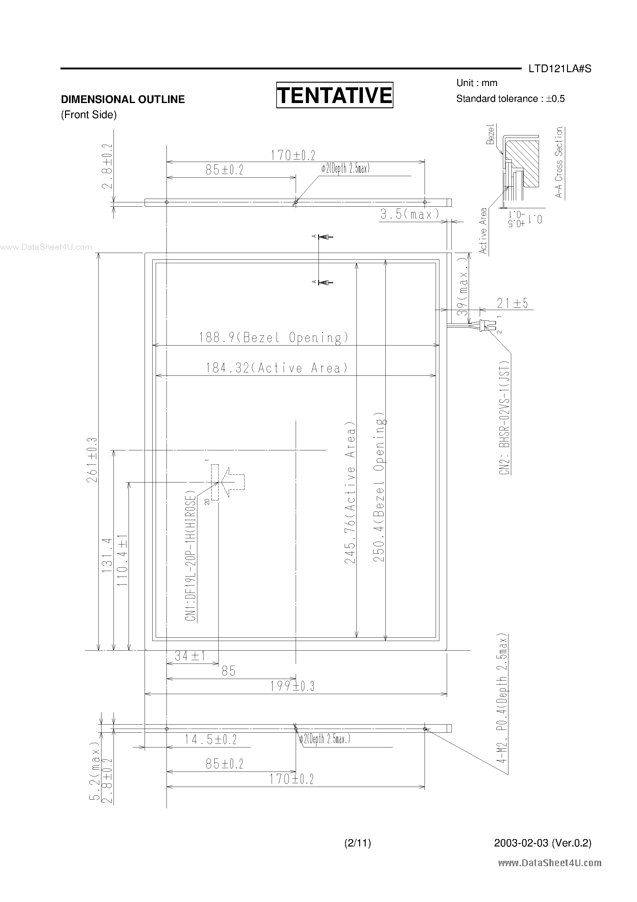 Datasheet LTD121LA#S - LCD Module page 2