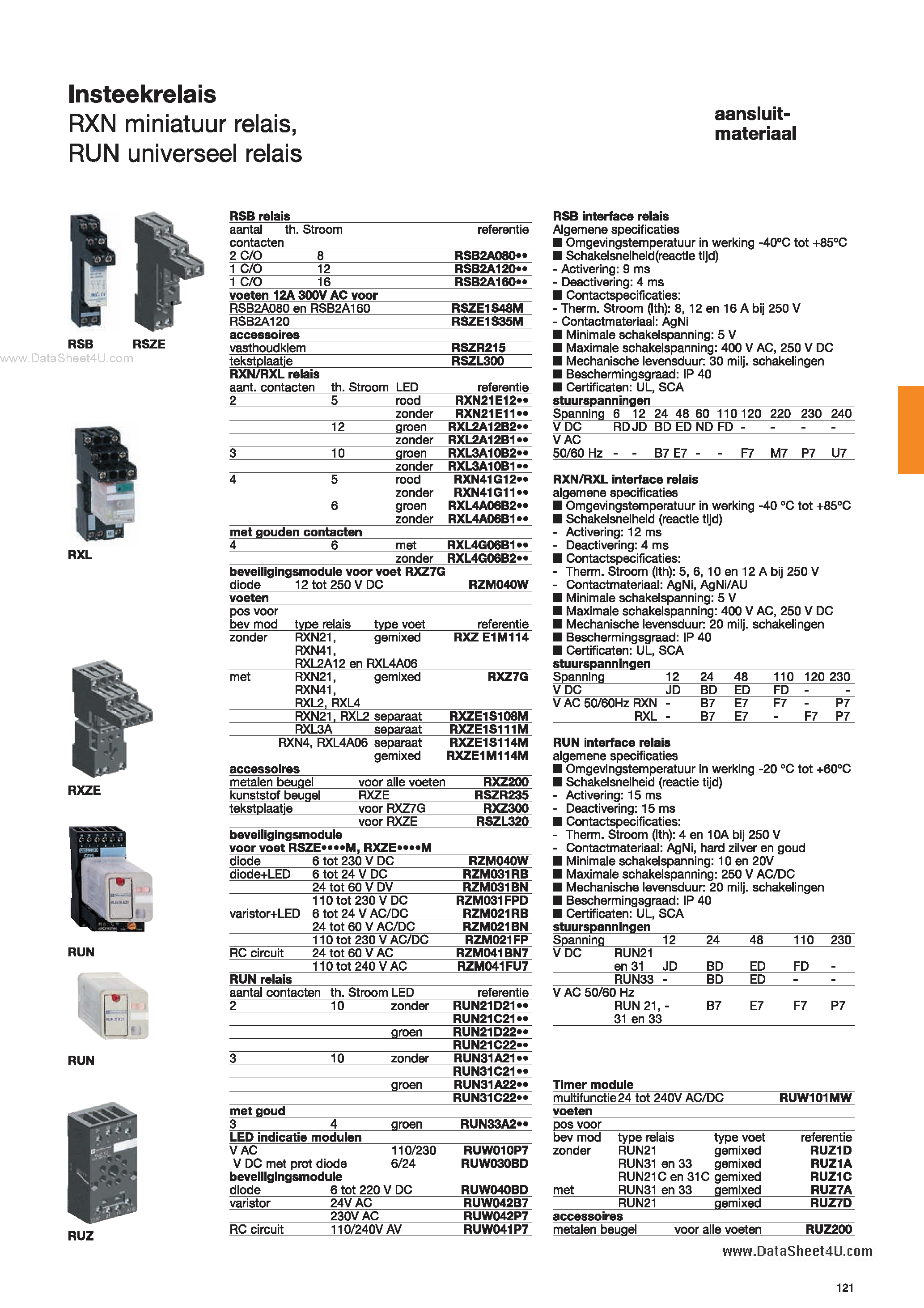 Datasheet RUN21C21xx - Relay page 1