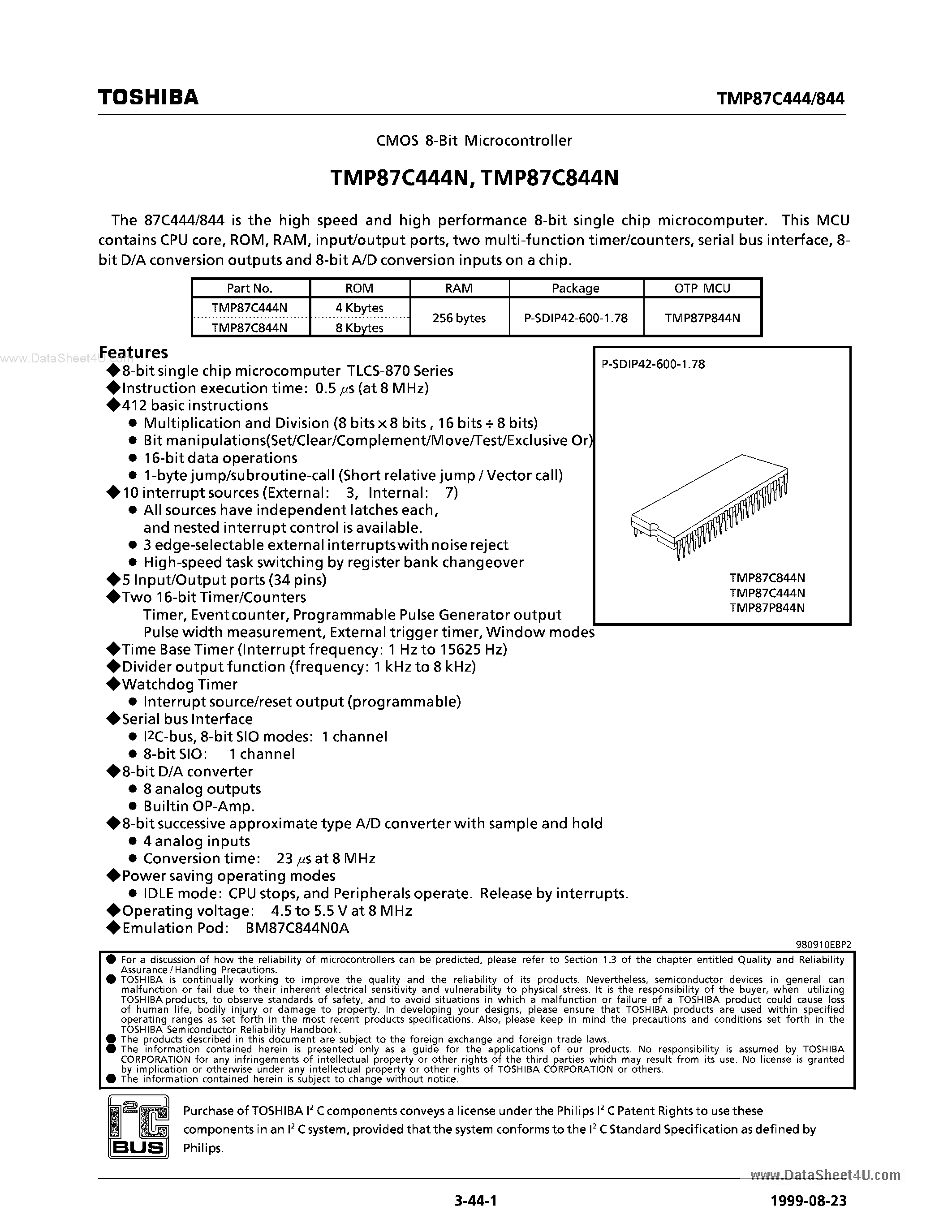Даташит на микросхему 87C844N страница 1 Даташит 87C844N - Search -----> TMP87C844N страница 1