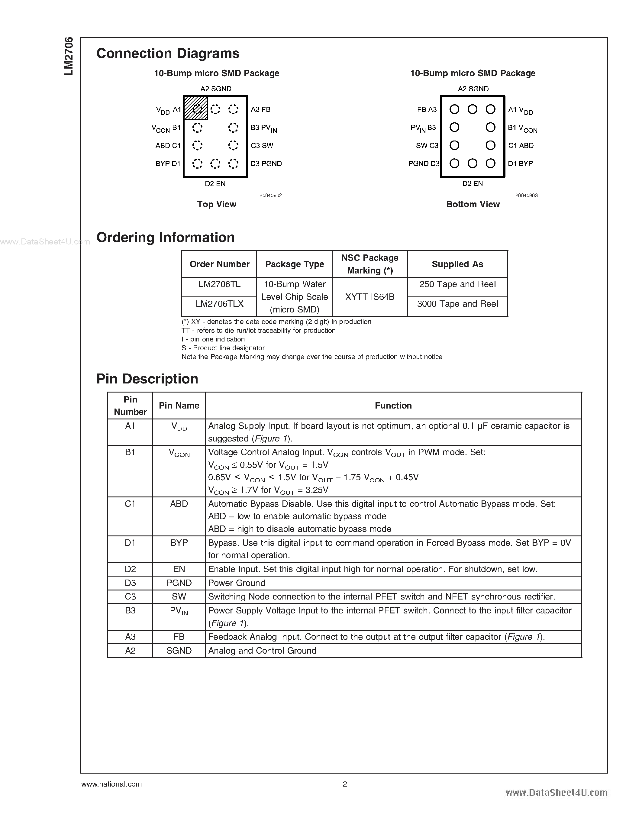 Datasheet LM2706 page 2 Datasheet LM2706 - Step-Down DC-DC Converter page 2