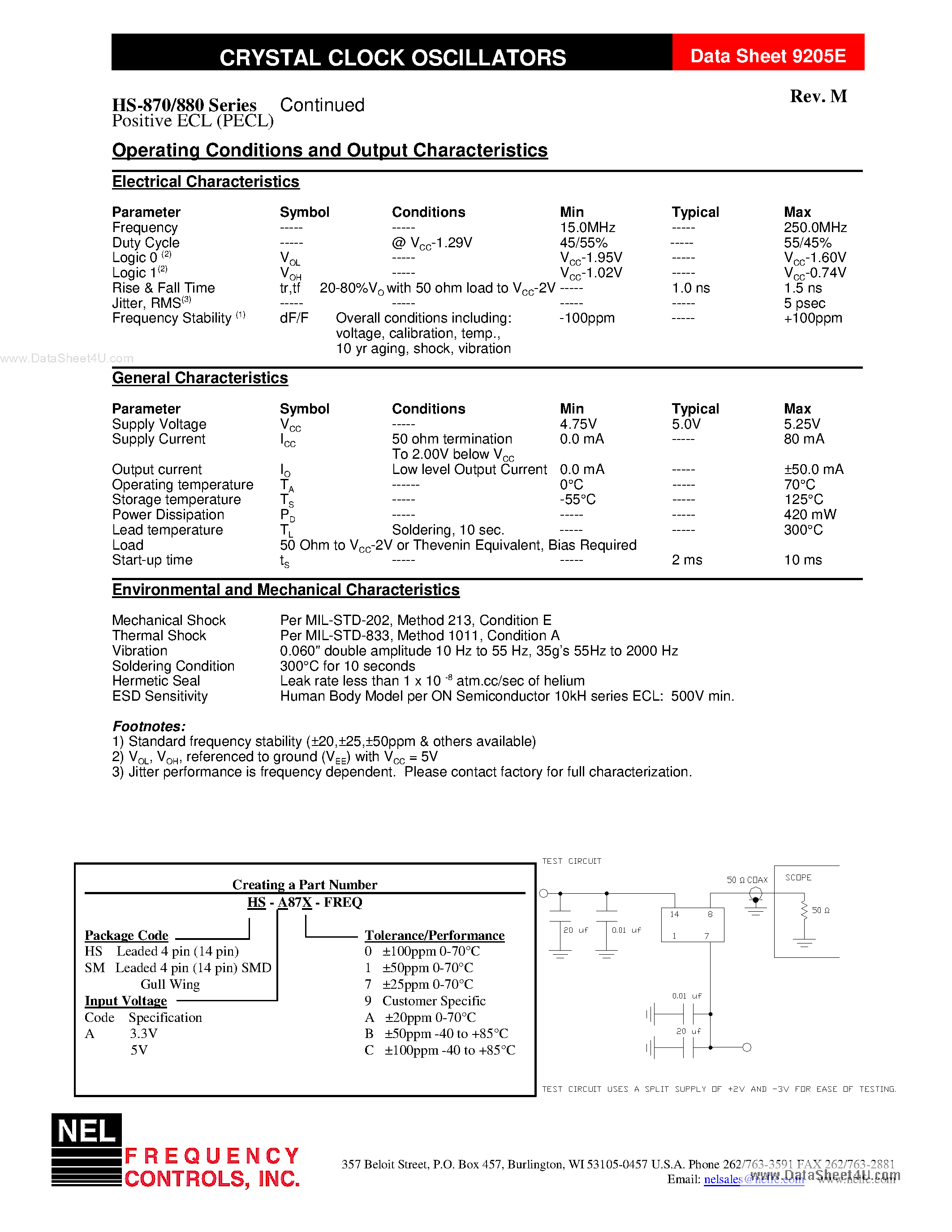 Даташит SM870 - Crystal Clock Oscillators страница 2