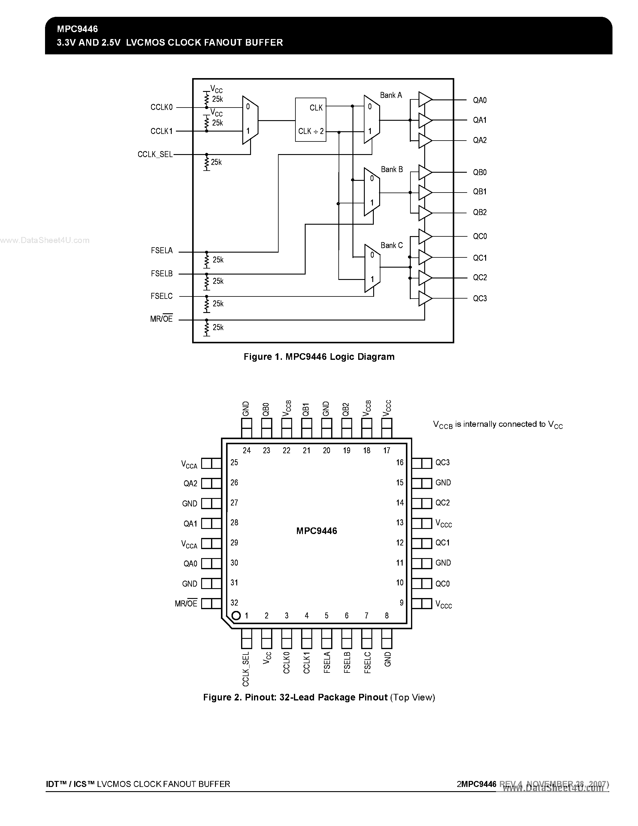 Datasheet MPC9446 - LVCMOS CLOCK FANOUT BUFFER page 2