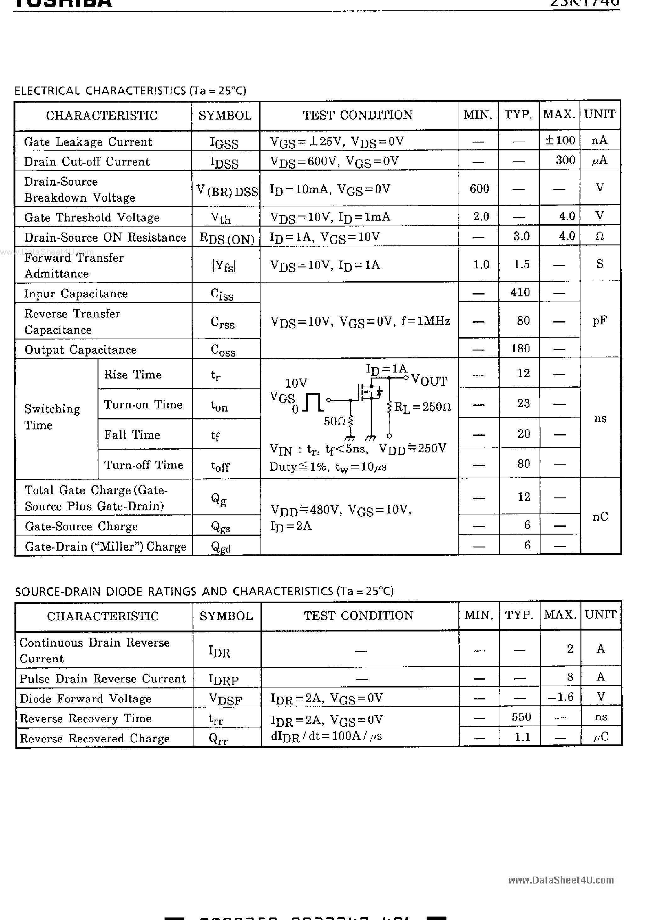 Даташит 2SK1746 - Field Effect Transistor страница 2