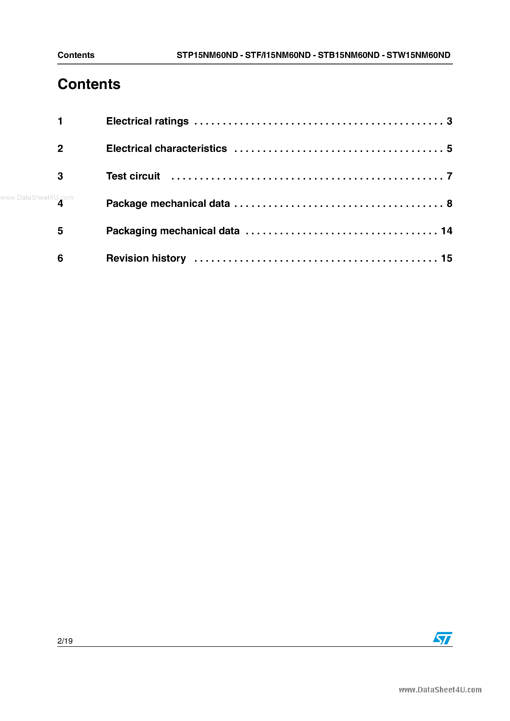 Datasheet STF15NM60ND - N-channel Power MOSFET page 2