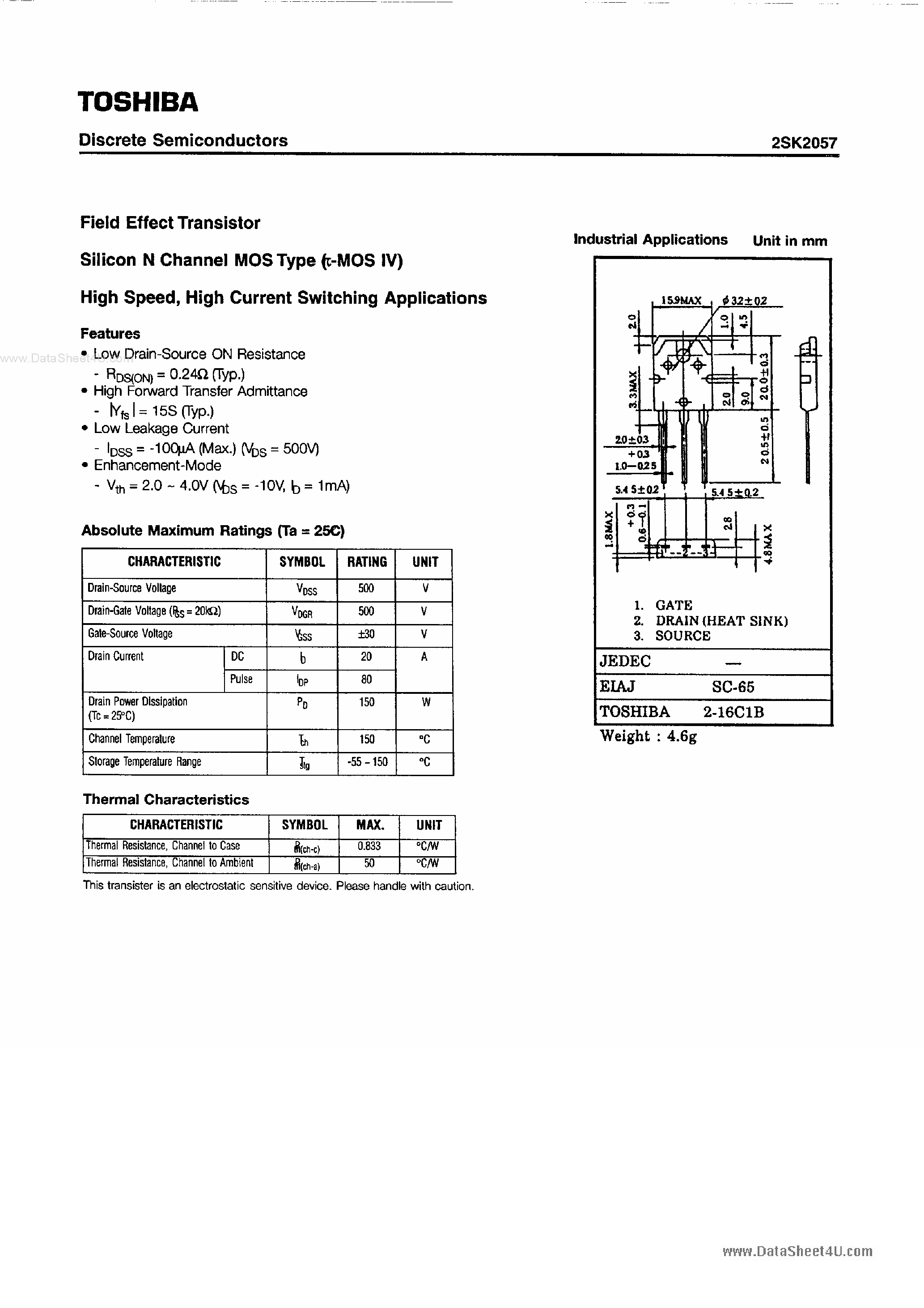 Даташит на микросхему K2057 страница 1 Даташит K2057 - Search -----> 2SK2057 страница 1