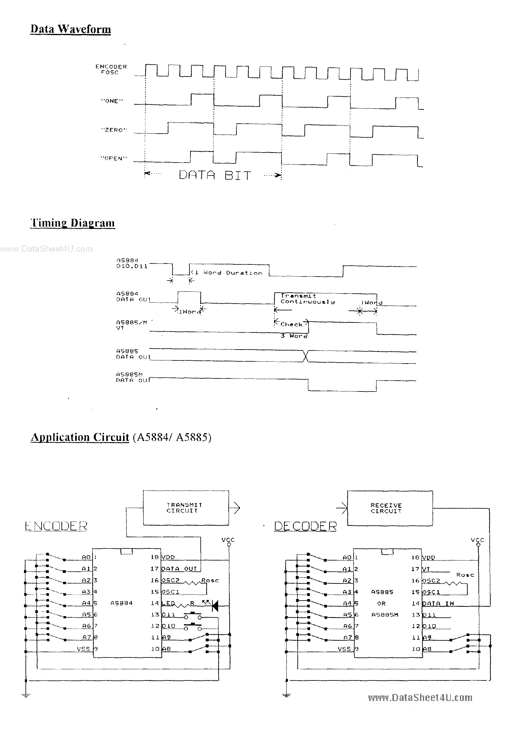 Даташит A5882 - (A5882 - A5885) 3-State Encoder / Decoder страница 2