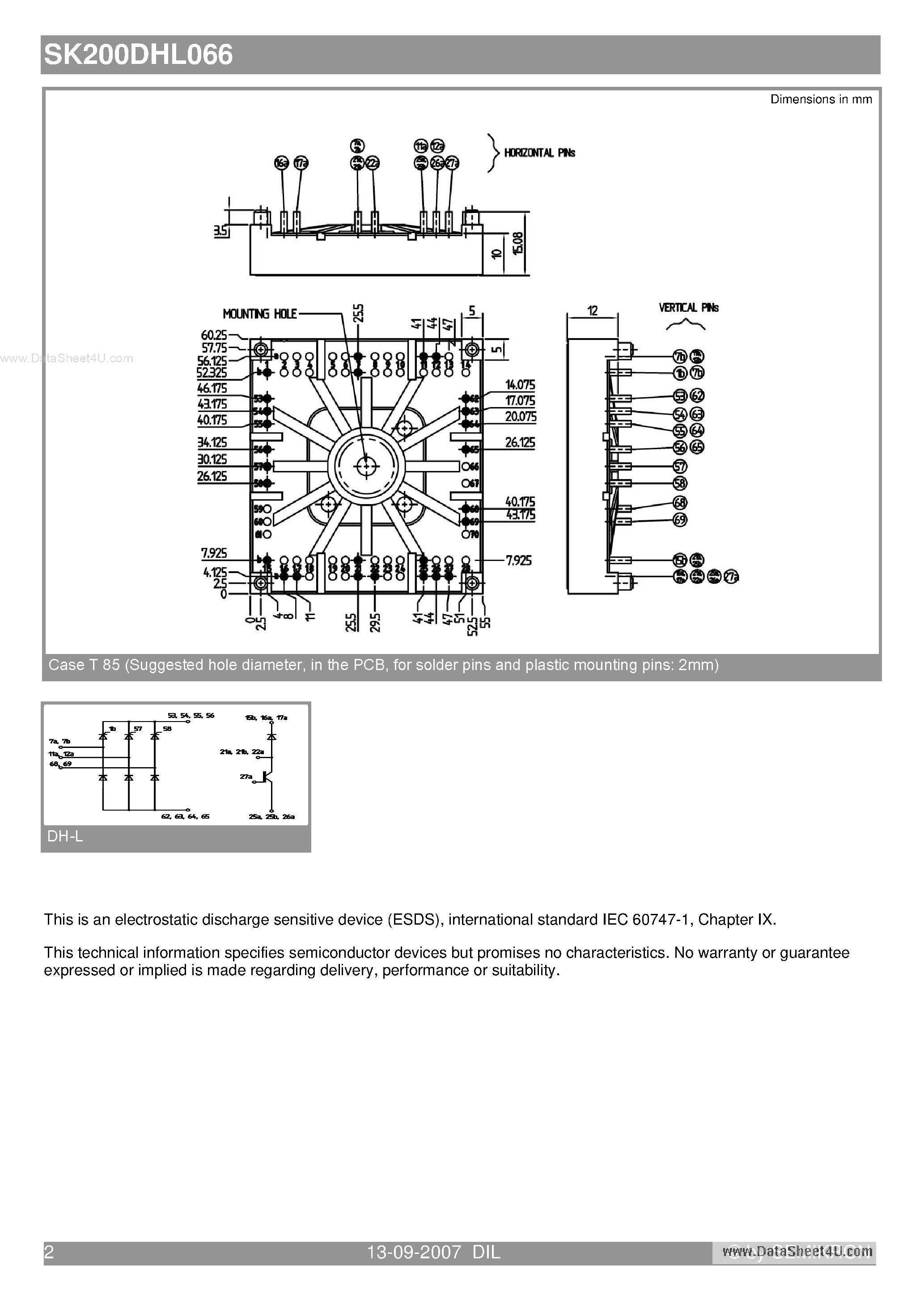 Datasheet SK200DHL066 - Half controlled bridge rectifier IGBT braking chopper page 2