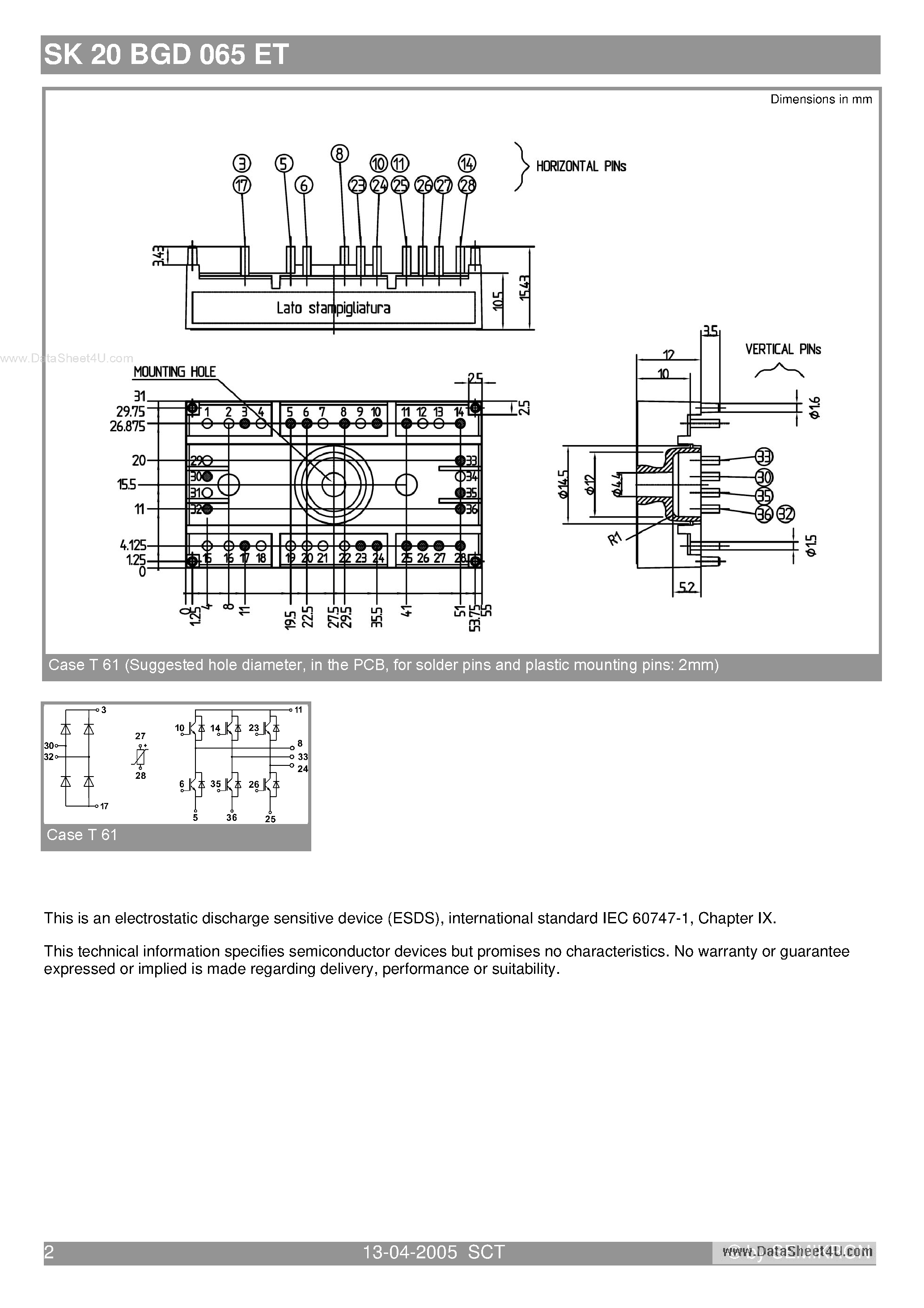 Datasheet SK20BGD065ET - 1-phase bridge rectifier 3-phase bridge inverter page 2
