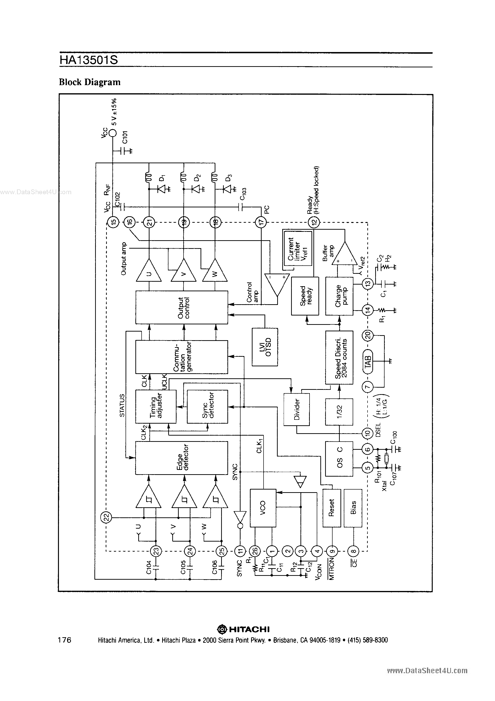 Даташит HA13501S - 3-Phase Motor Driver страница 2