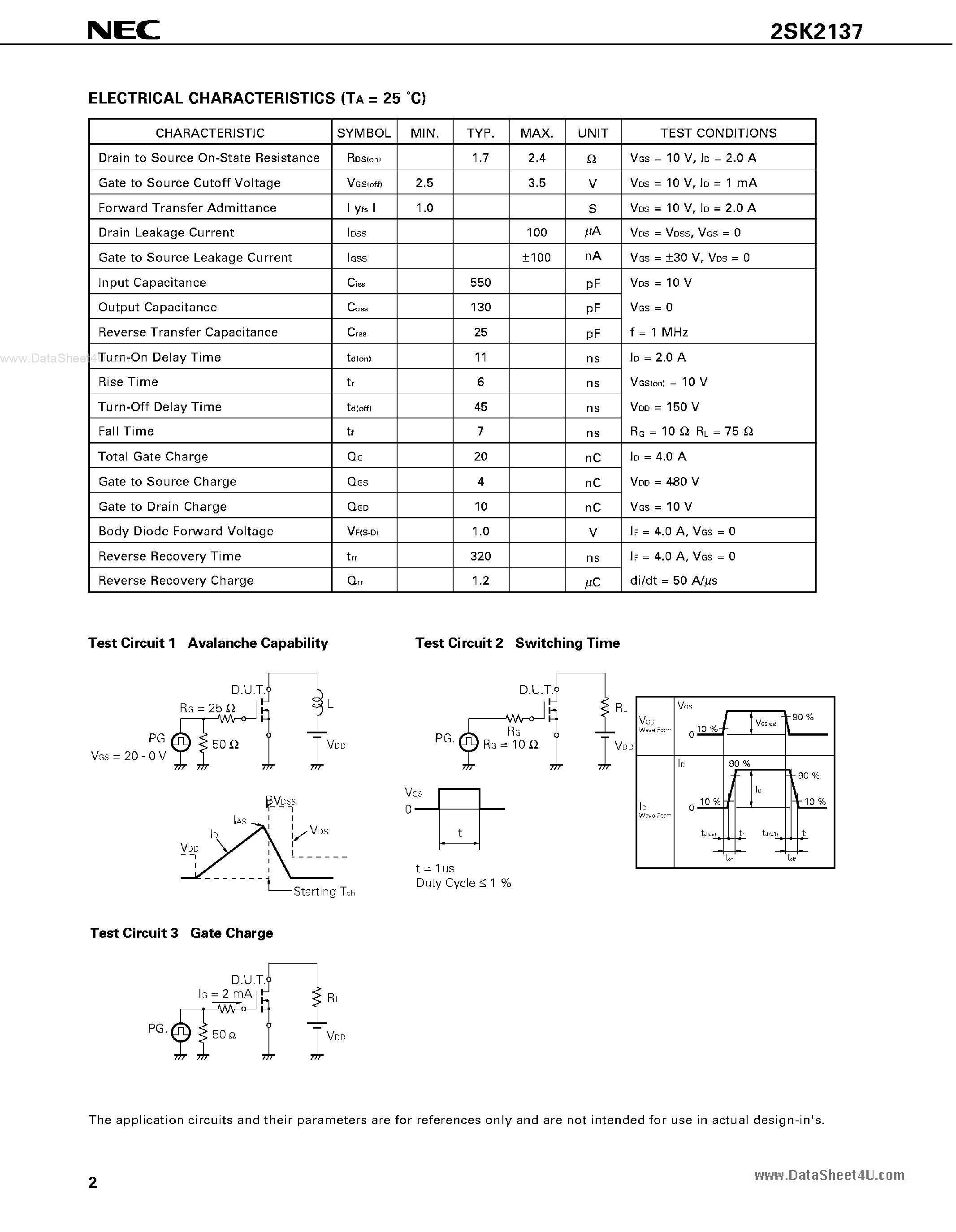 Даташит на микросхему K2137 страница 2 Даташит K2137 - Search -----> 2SK2137 страница 2