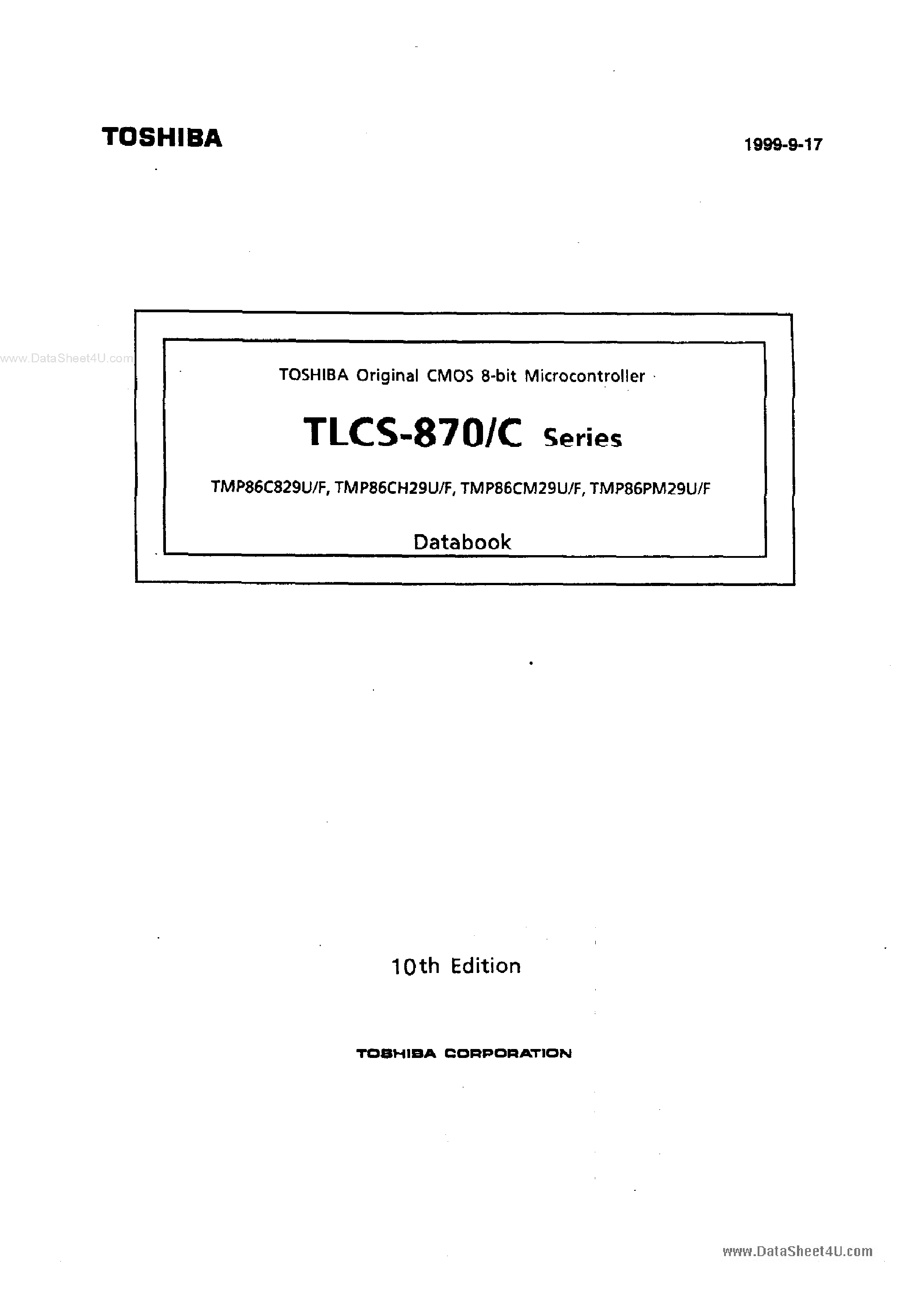 Datasheet TMP86C829F - CMOS 8-Bit Microcontroller page 1