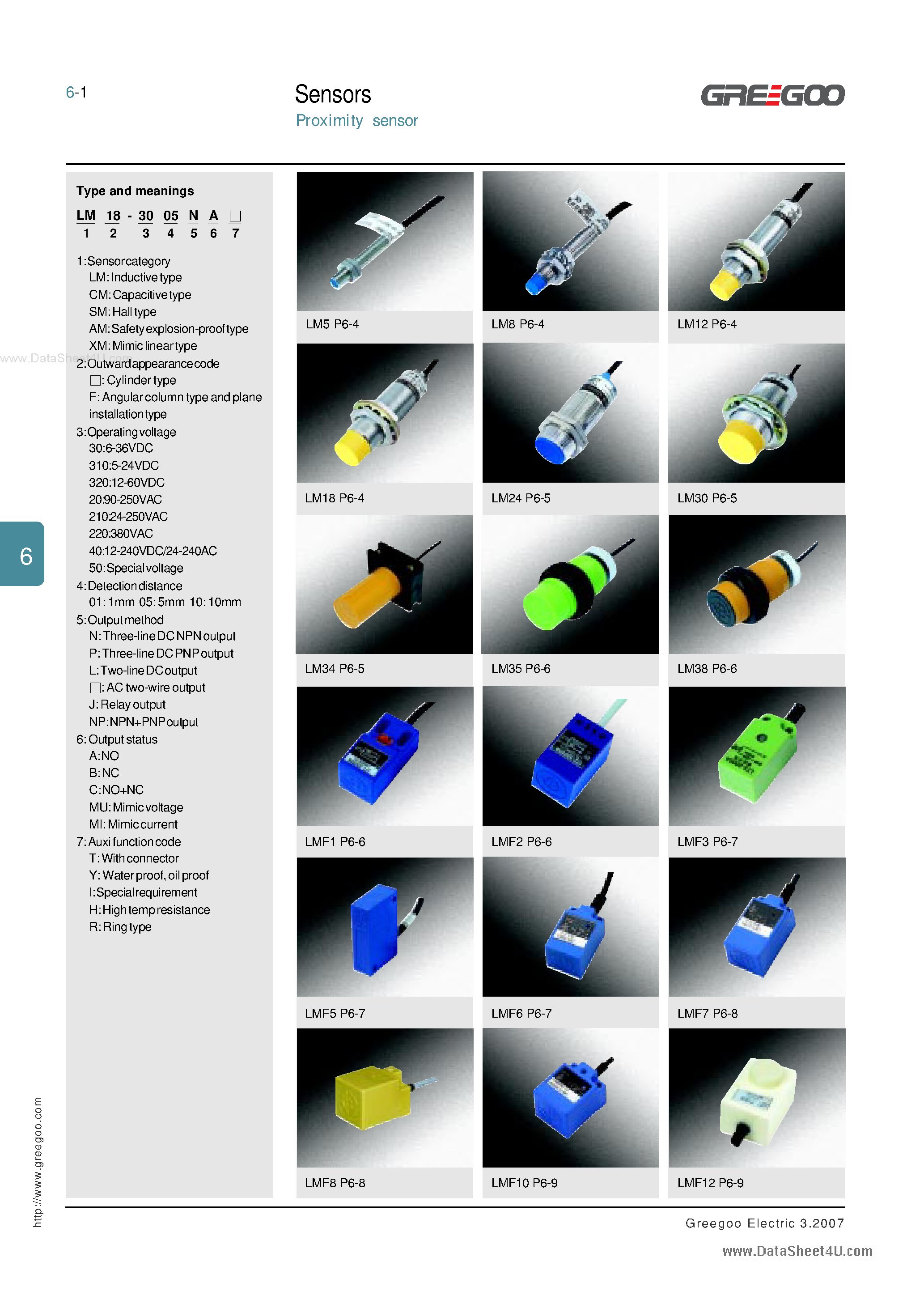 Даташит LM30-3015PC - Sensors страница 1
