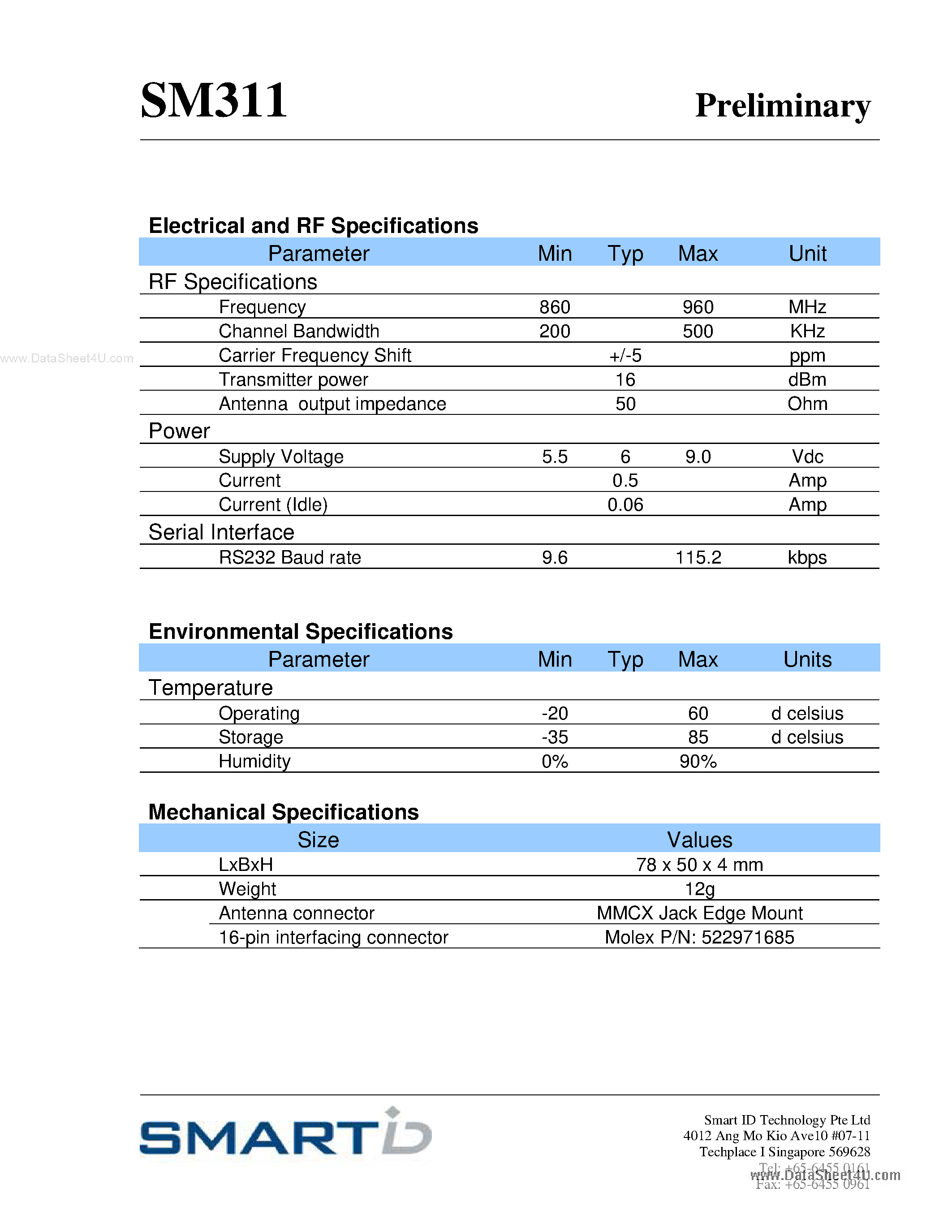 Даташит SM311 - SM311 страница 2