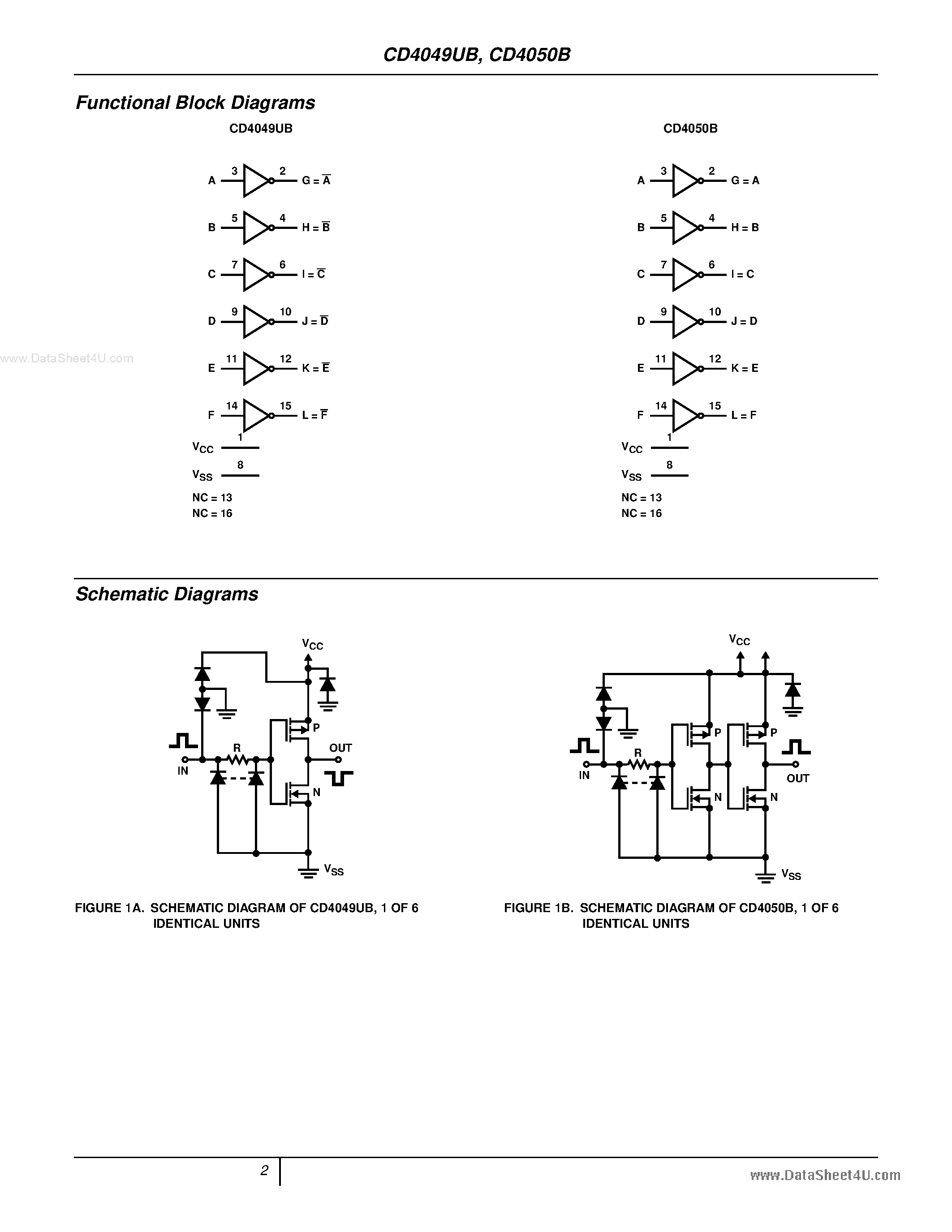 Datasheet CD4049UB - (CD4049UB / CD4050B) CMOS Hex Buffer/Converters page 2