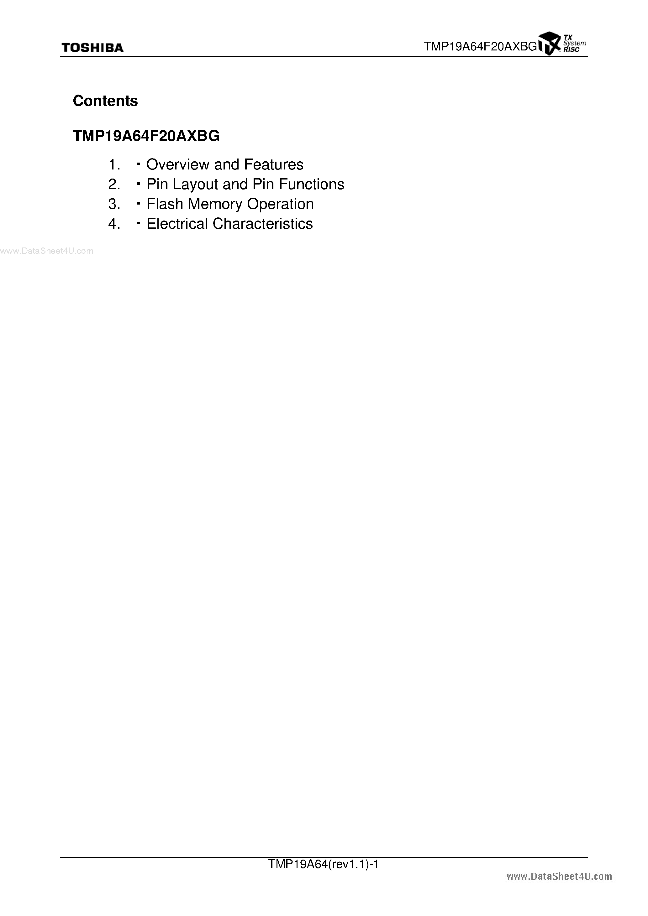 Даташит TMP19A64F20AXBG - 32-bit RISC Microprocessor страница 2