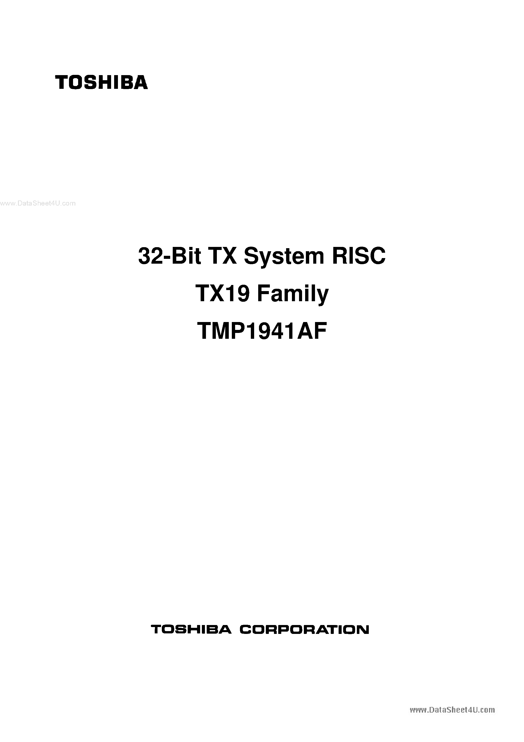 Даташит TMP1941AF - 32-Bit TX System RISC страница 1