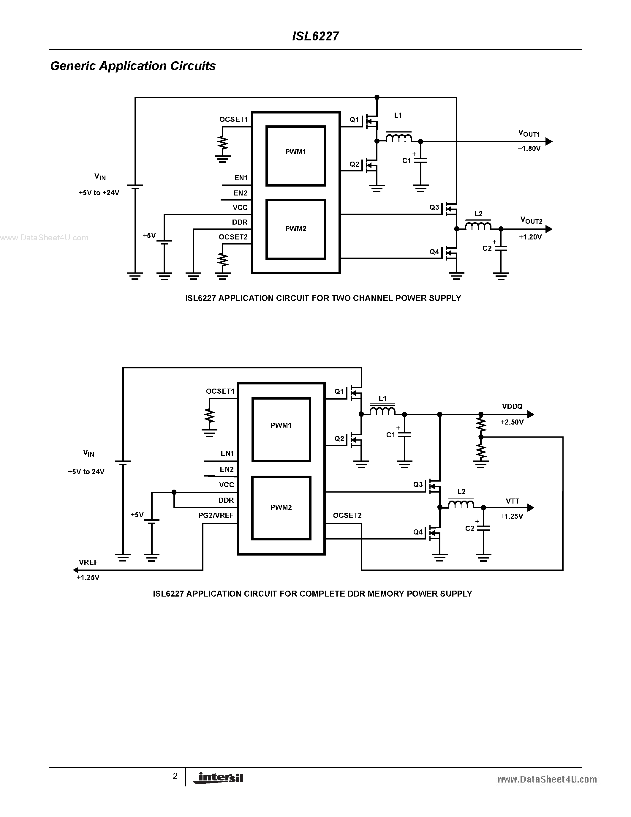 Datasheet 6227CAZ - Search -----> ISL6227CAZ page 2