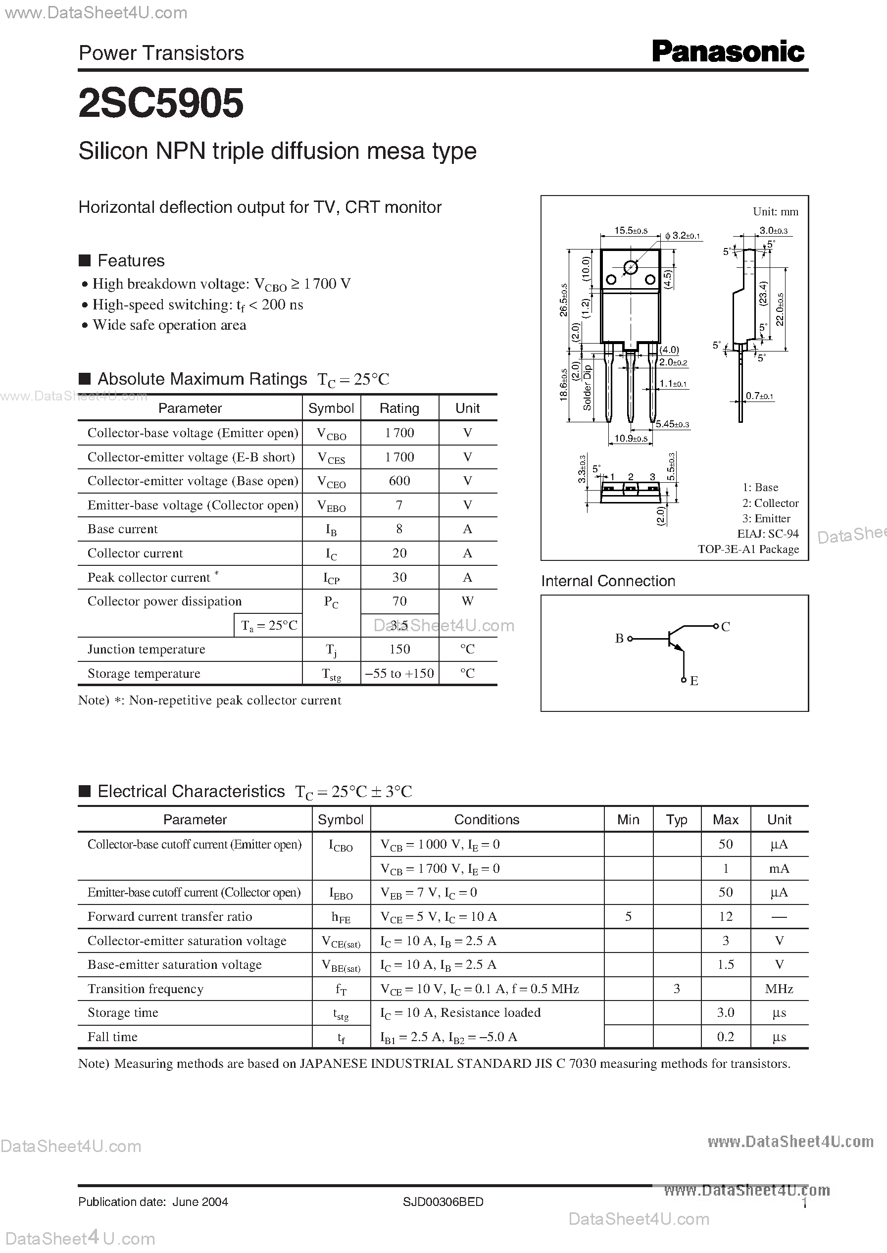 Даташит на микросхему C5905 страница 1 Даташит C5905 - Search -----> 2SC5905 страница 1