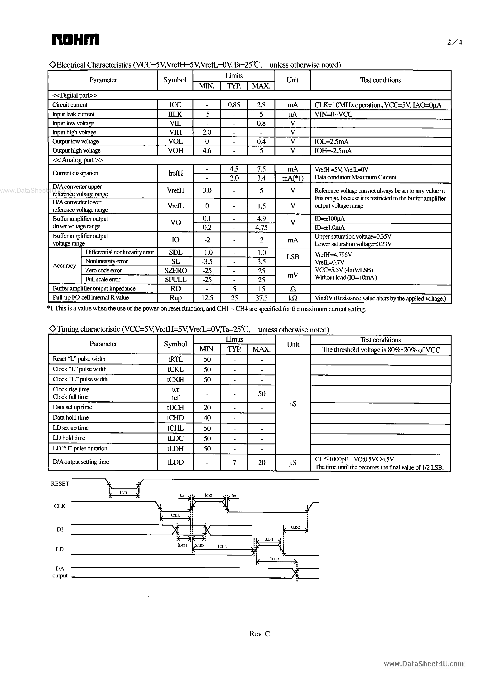 Даташит BU2508FV - D/A converter страница 2