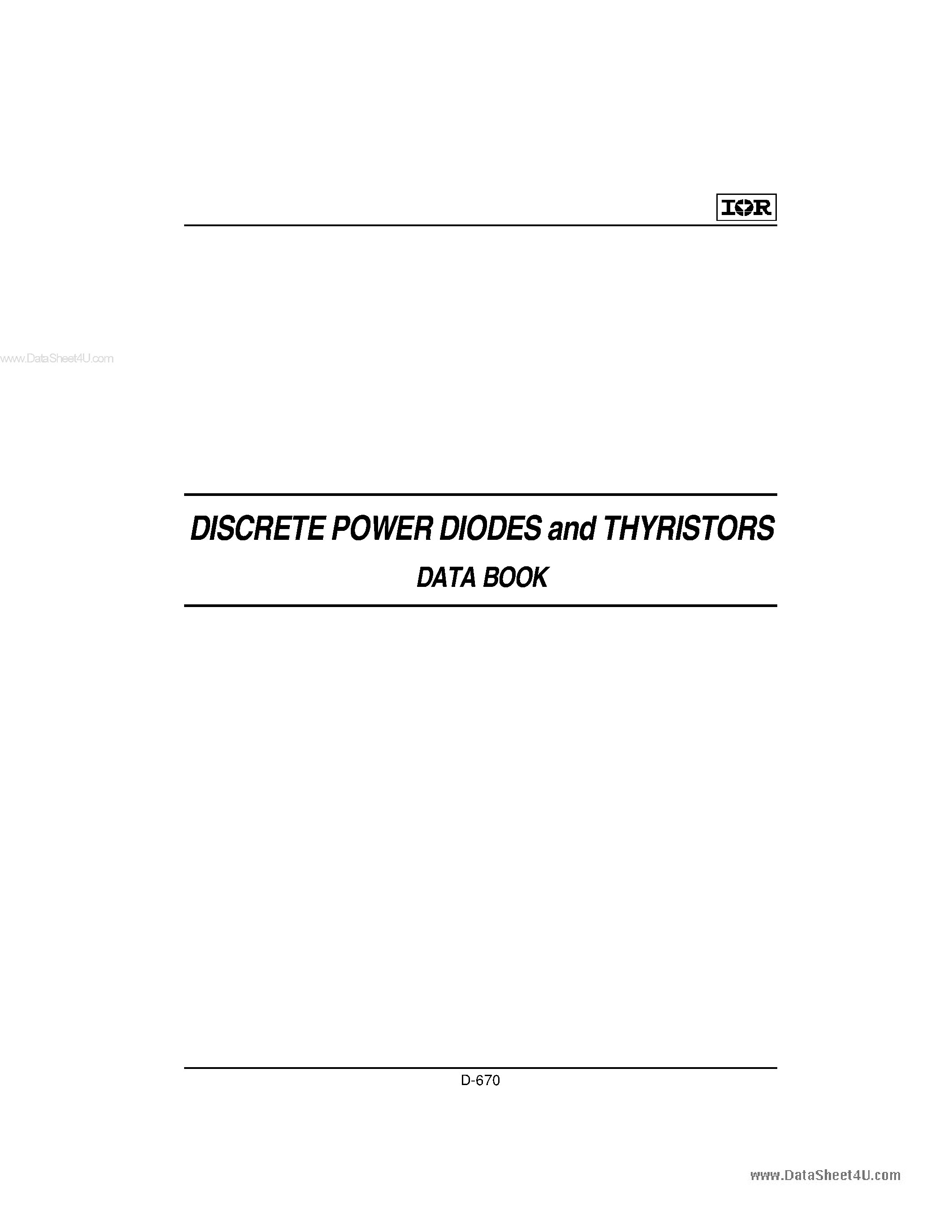Datasheet SD263C page 1 Datasheet SD263C - FAST RECOVERY DIODES Hockey Puk Version page 1